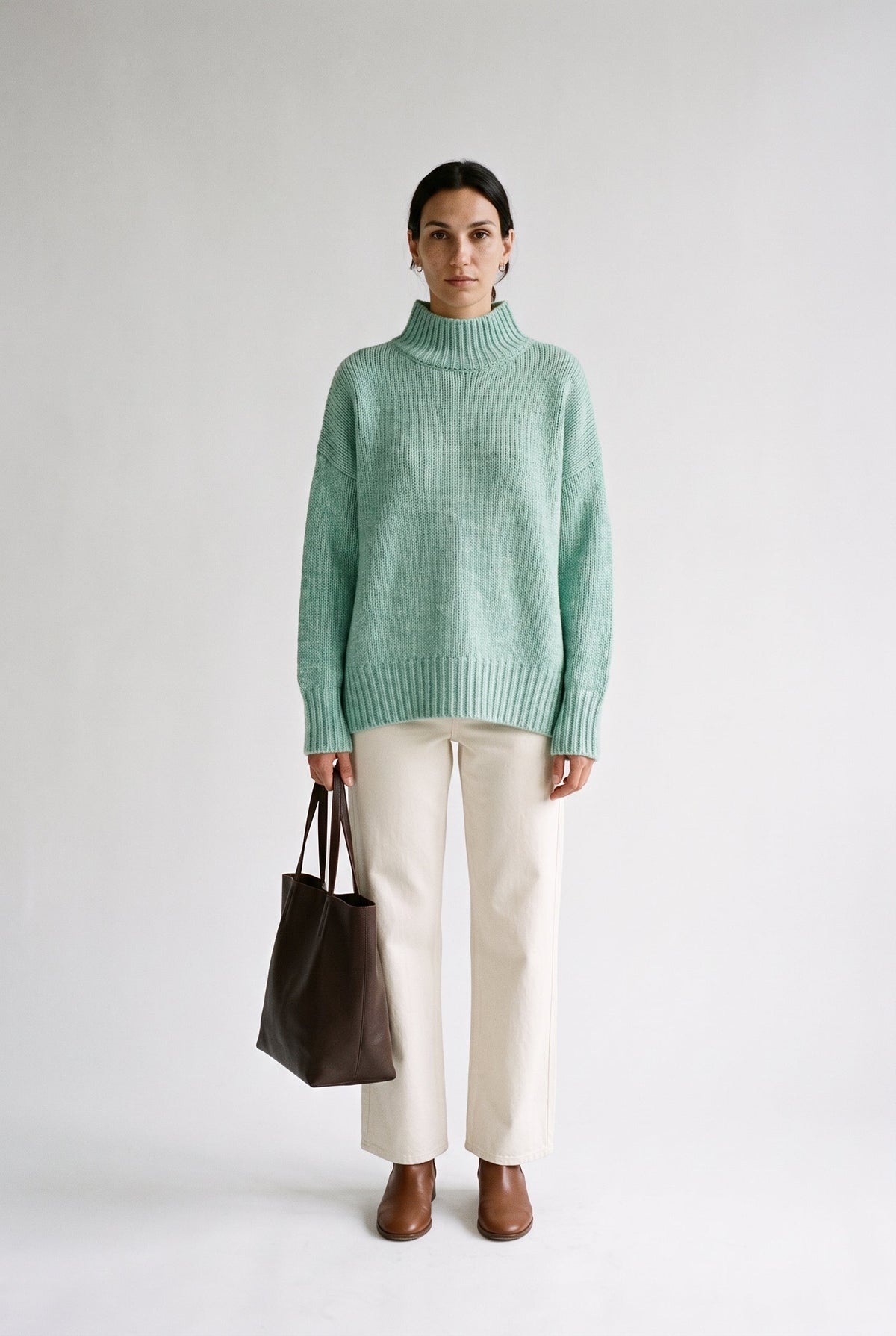 Aggie Mock Neck Ribbed Sweater Lyla & Luxe