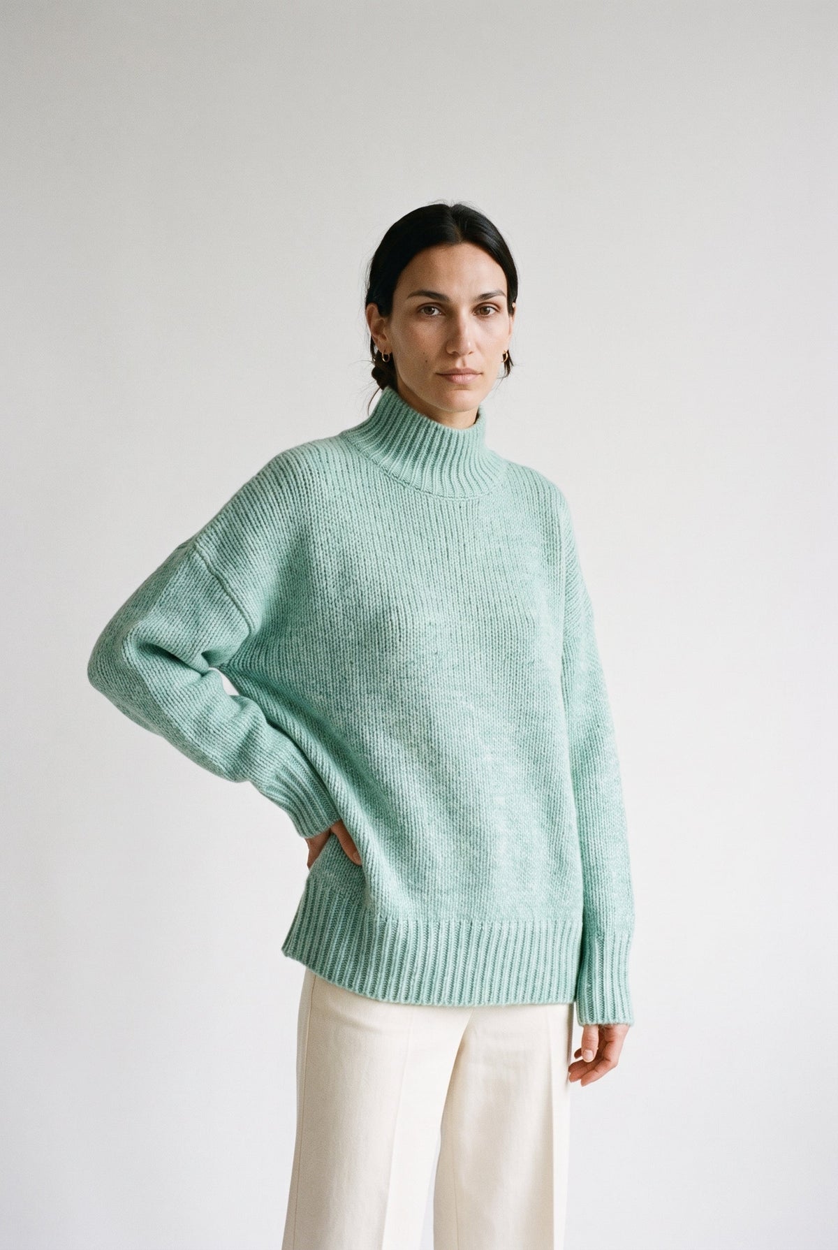 Aggie Mock Neck Ribbed Sweater Lyla & Luxe