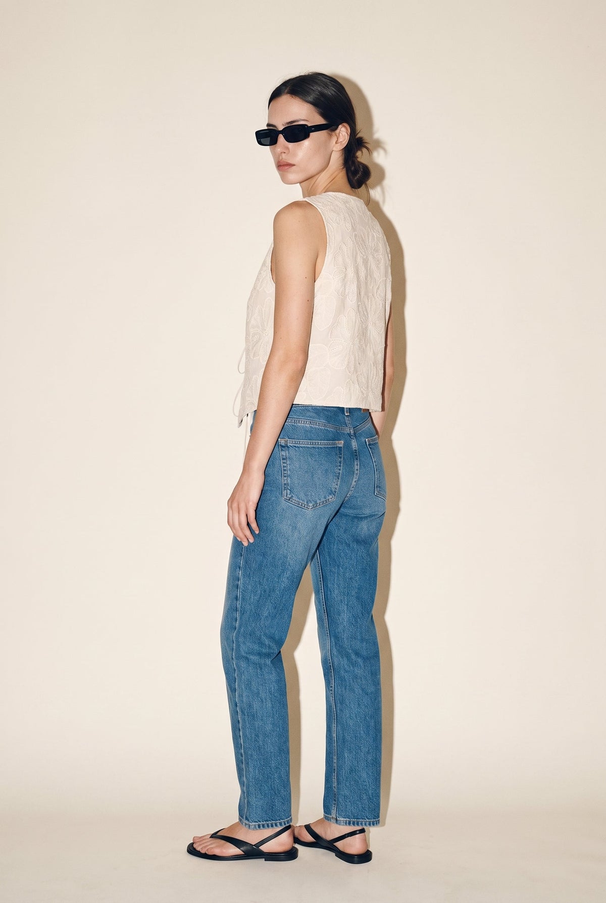 Vmmillia Sl Embroidery Waistcoat Oatmeal Vero Moda