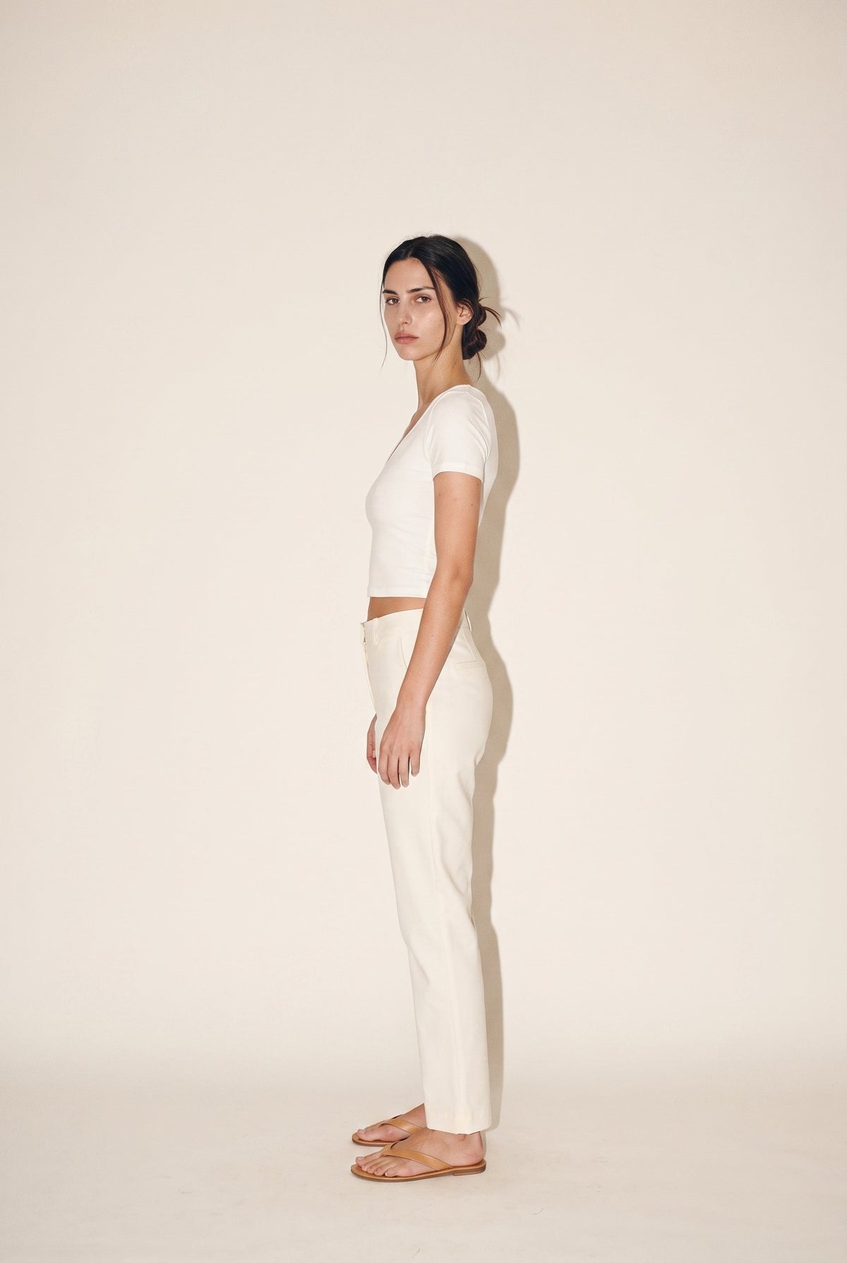 Double Layered short sleeve V Neck Top Wasabi + Mint