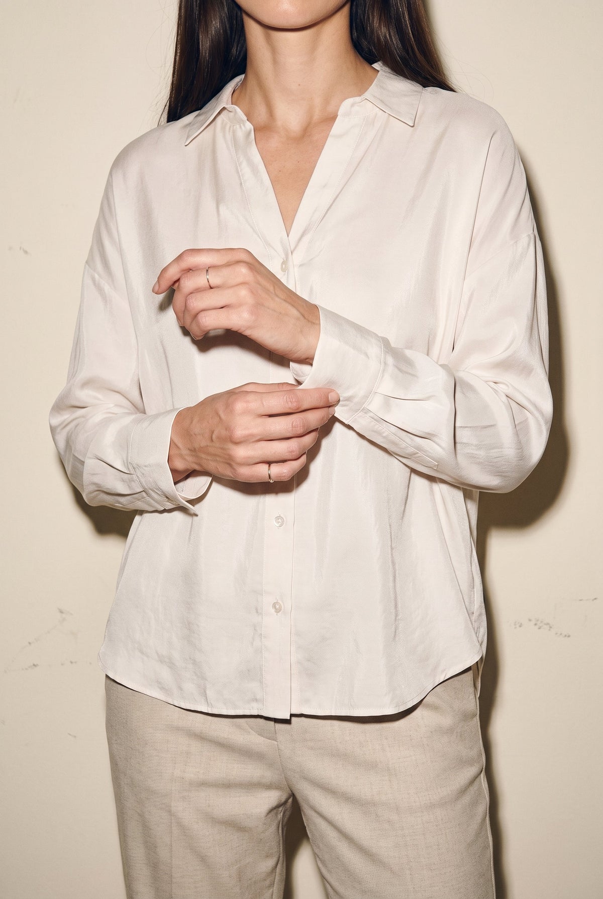 V Neck Blouse w/ Open Sleeve Seam Naked Zebra