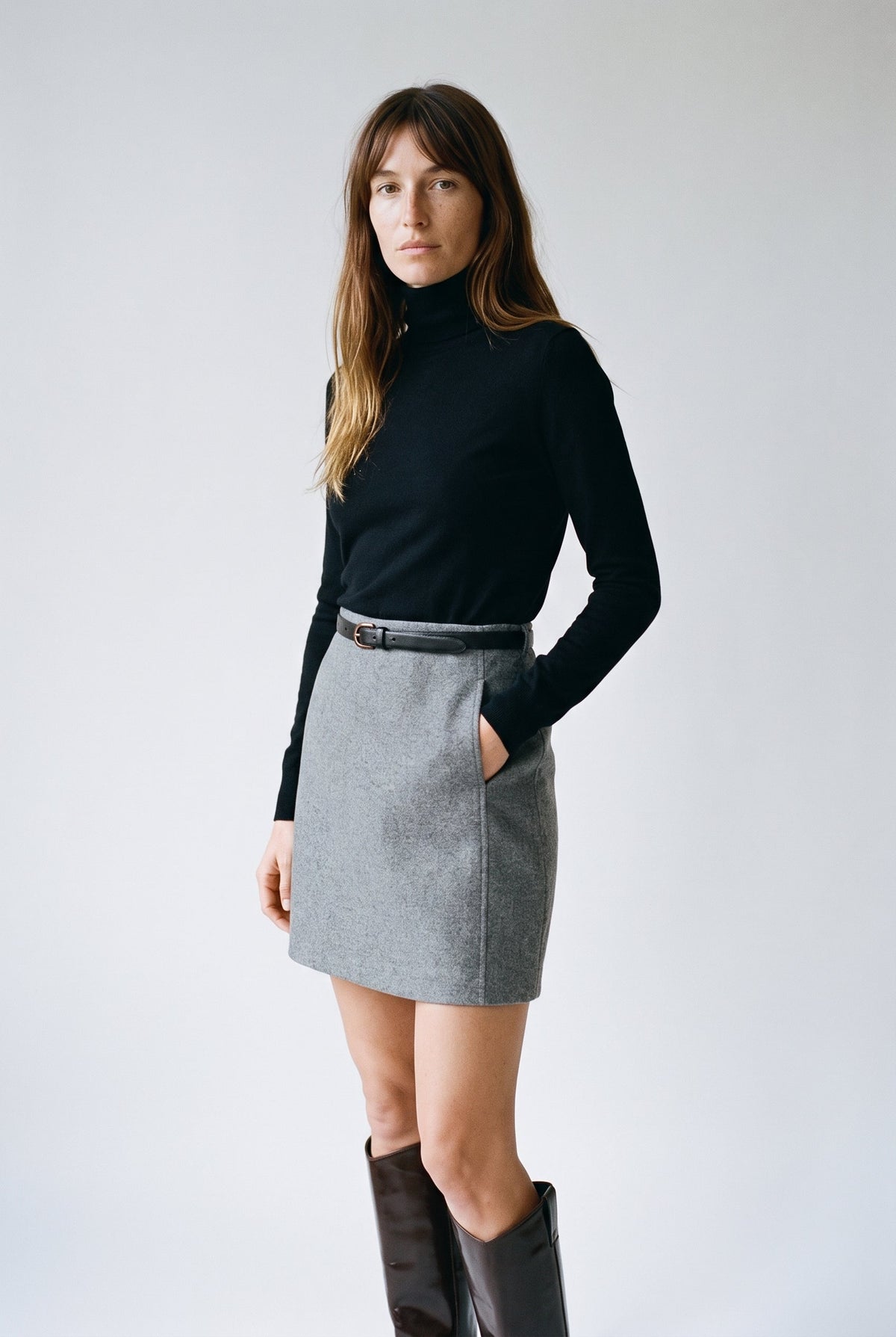VM Fortune Allison Short Skirt Medium Grey Melange Vero Moda