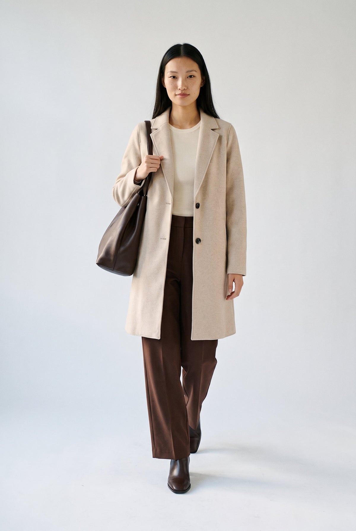 Onlcarrie Bonded Coat Otw Noos Humus Melange Only