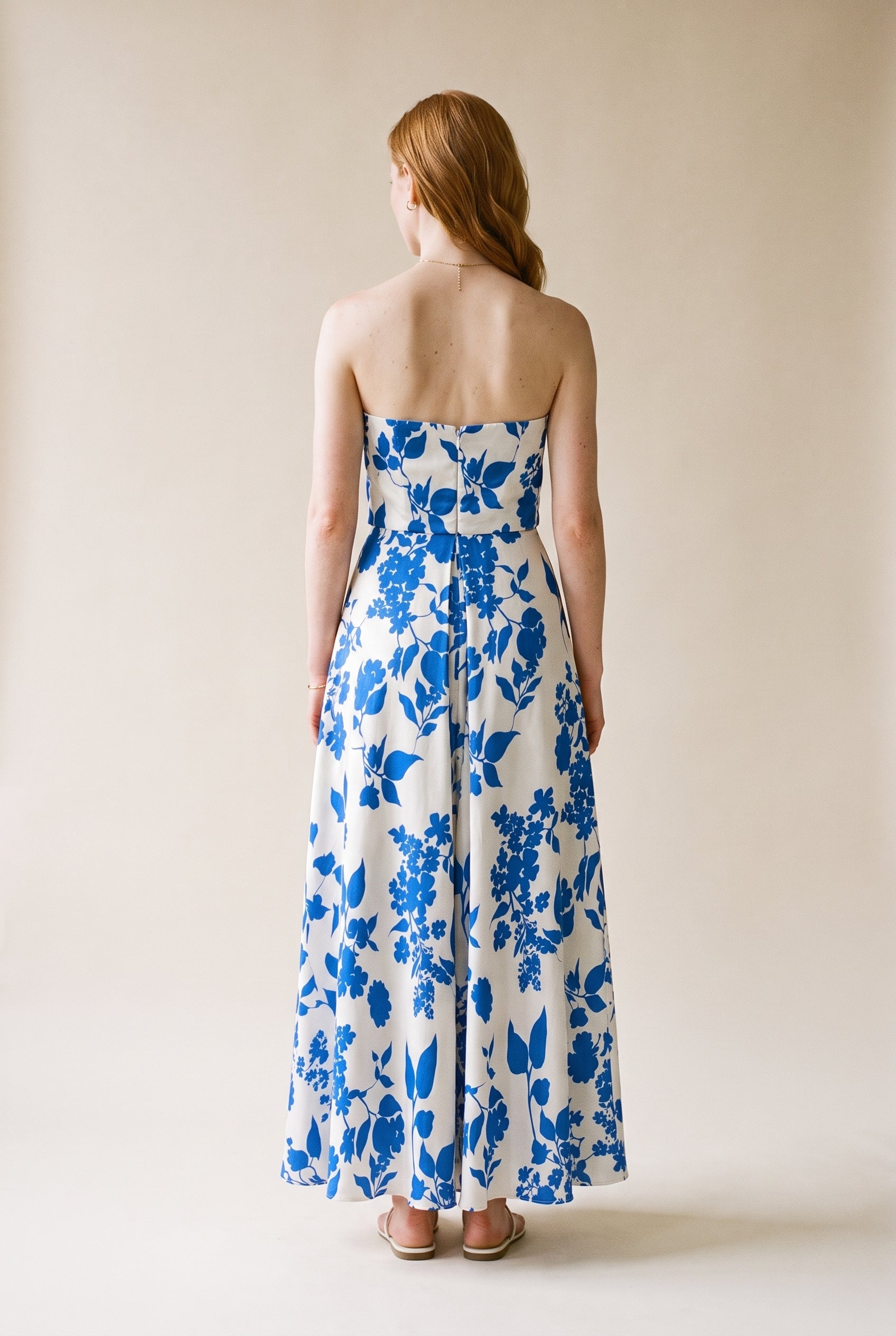 Tube Tie Back Chest Elastic Back Waisted Jumpsuit