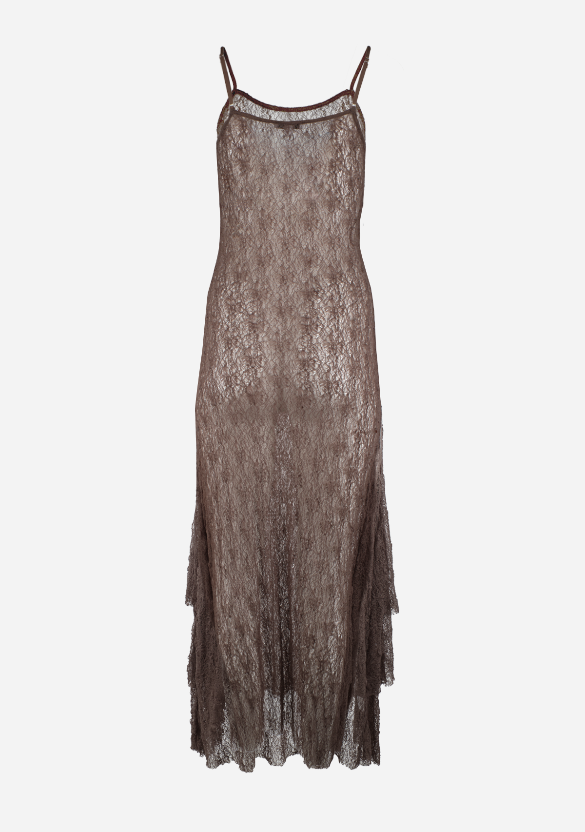 All Laced Long Dress Cement