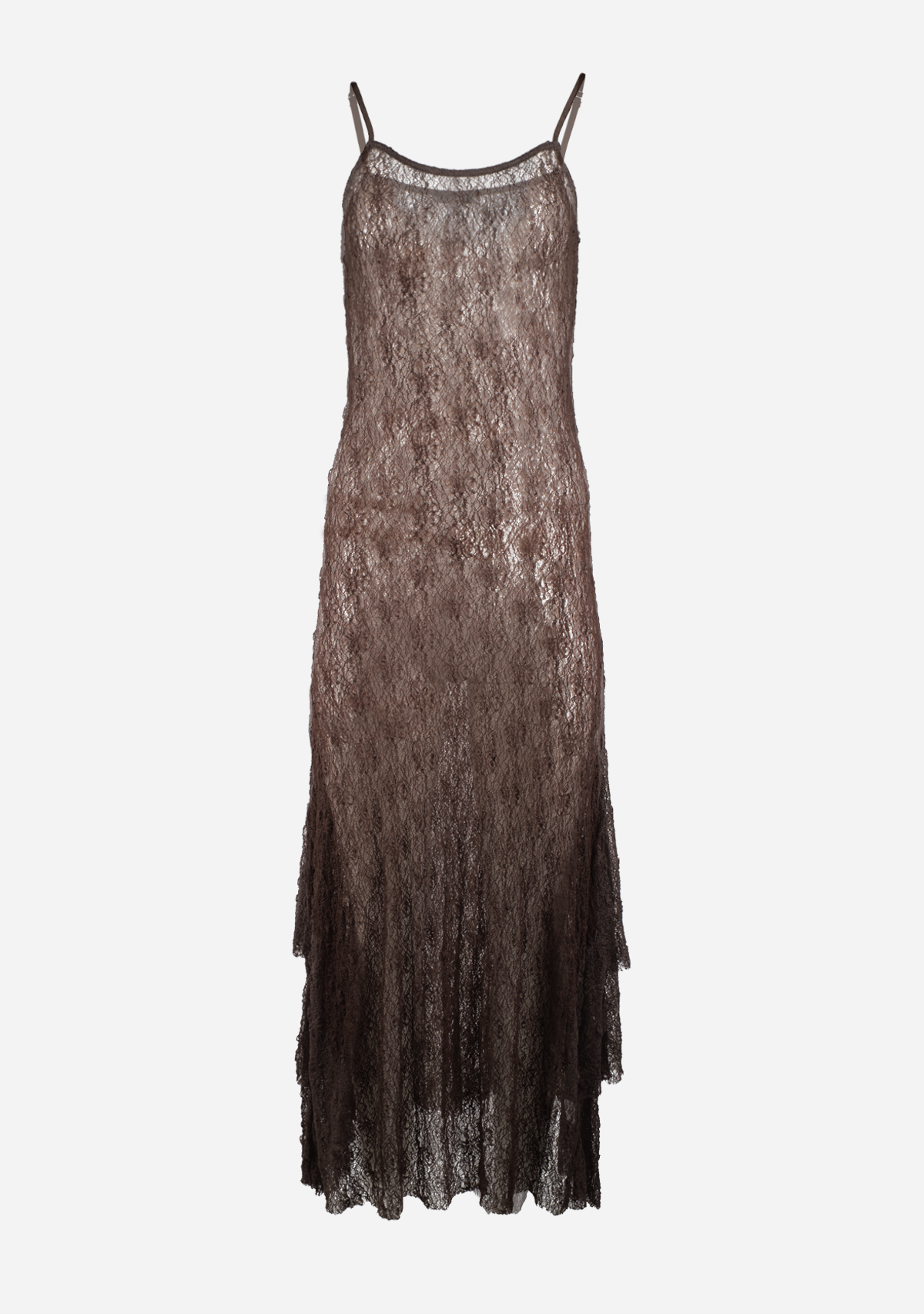 All Laced Long Dress Cement