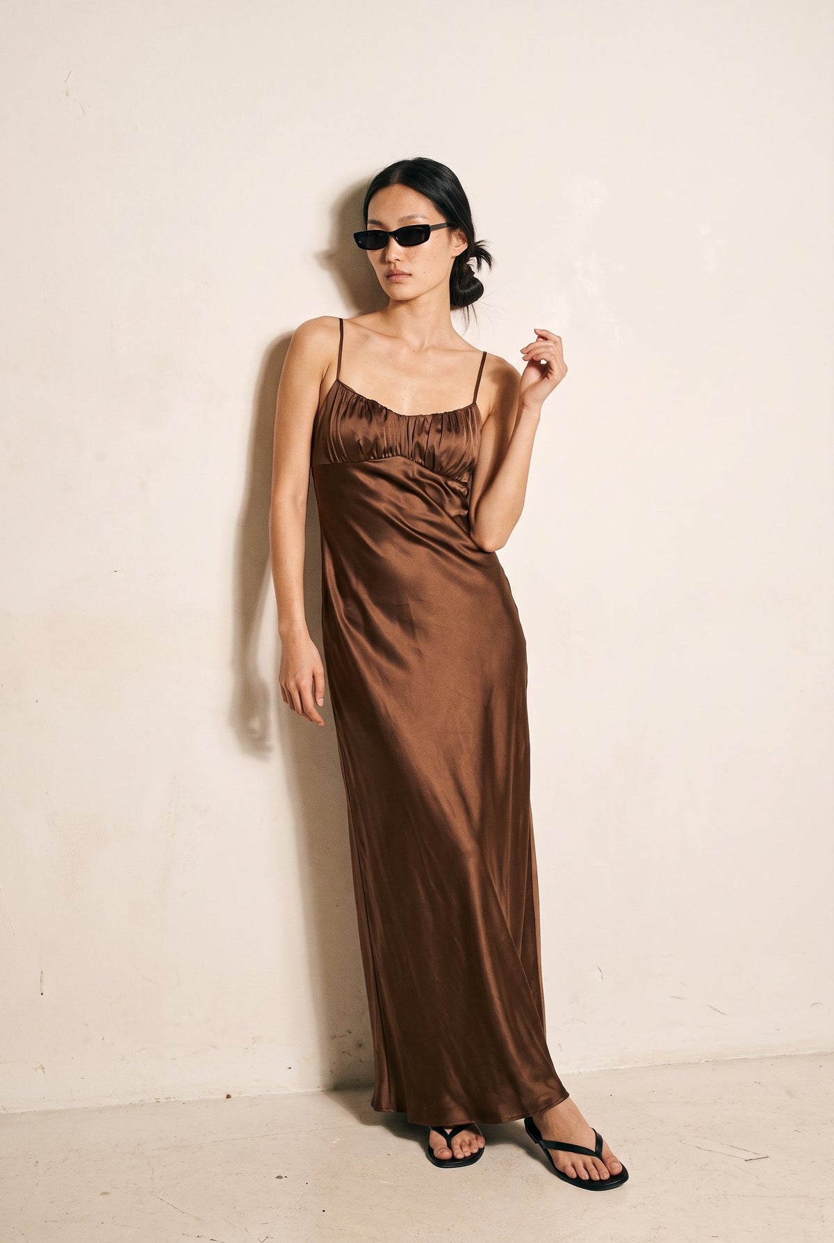 Aura Satin Maxi Dress Luvalot