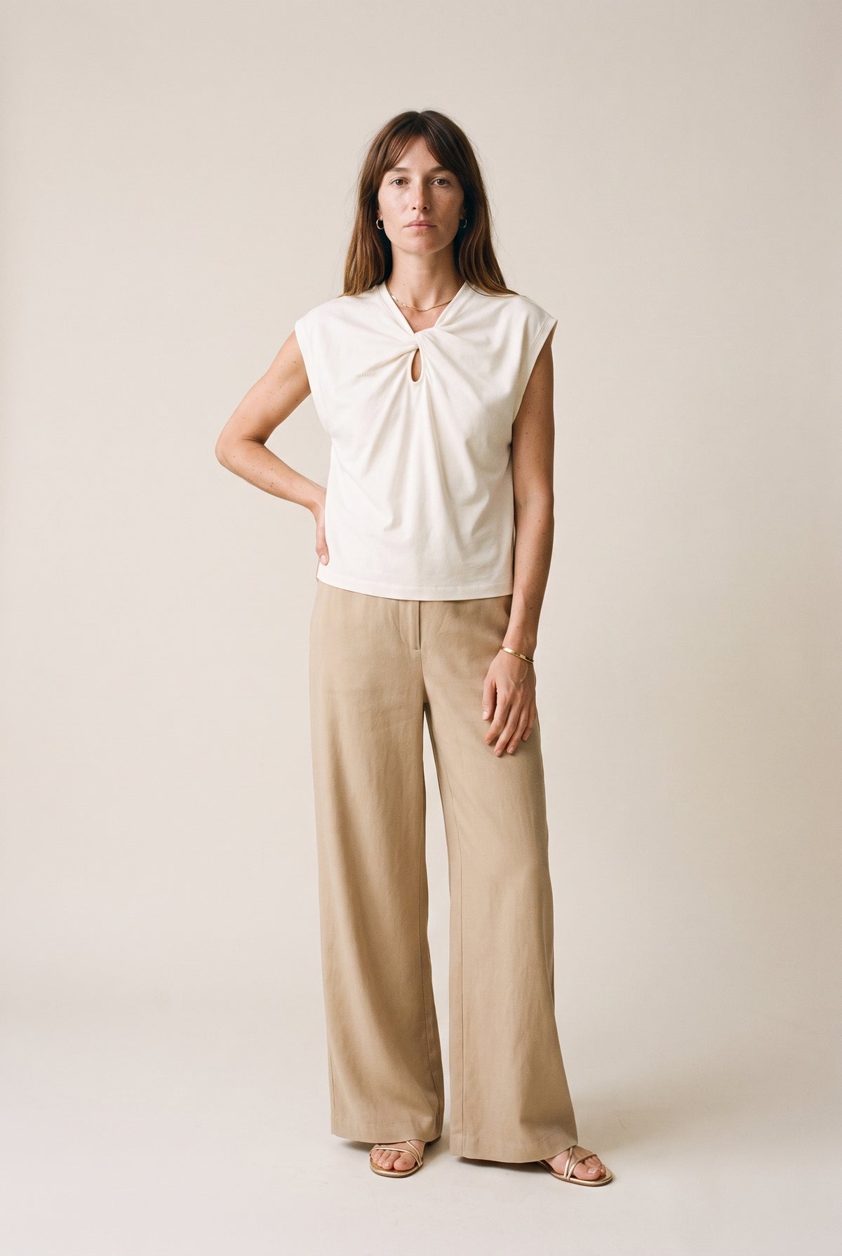 Twisted Neckline T-Shirt