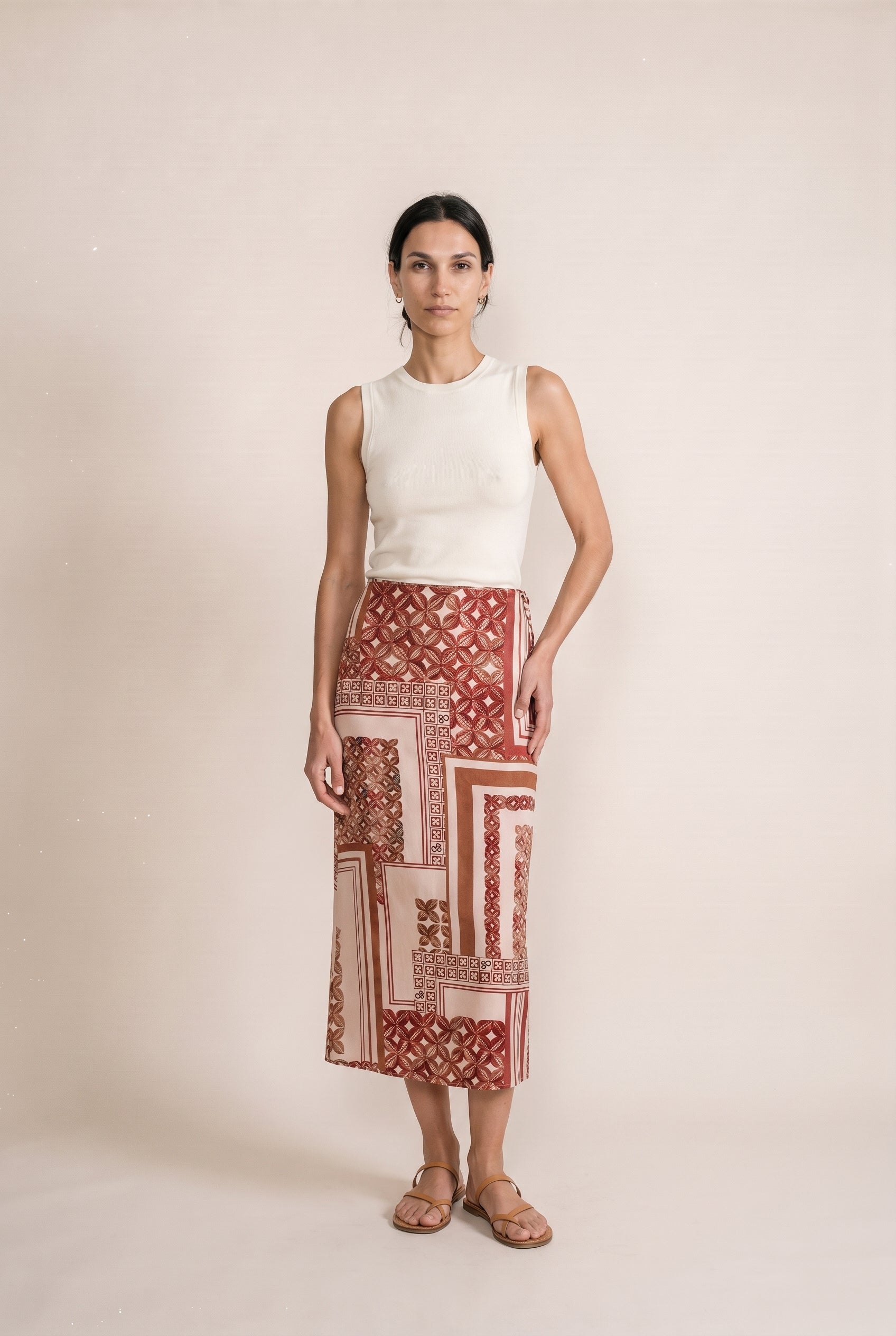 Printed Ankle Length Skirt