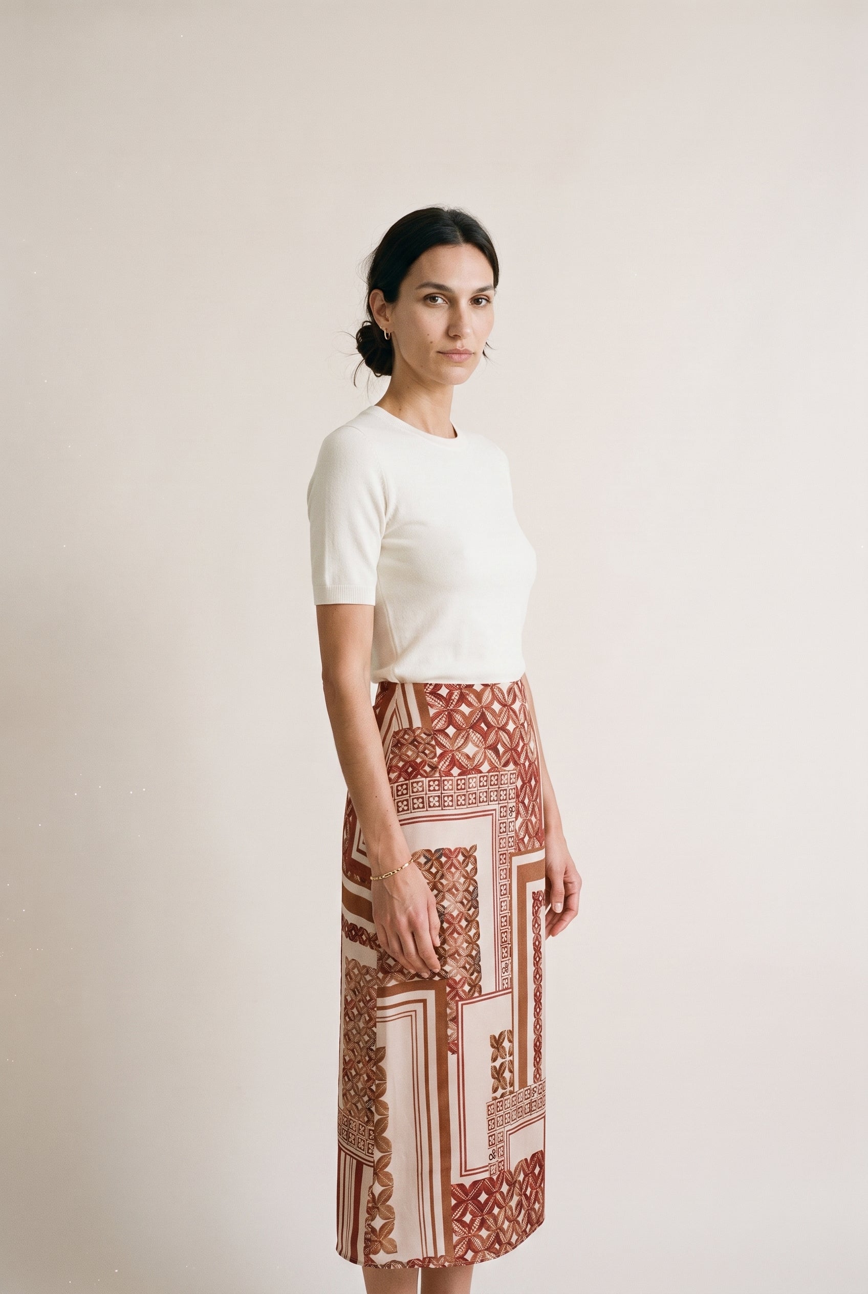 Printed Ankle Length Skirt