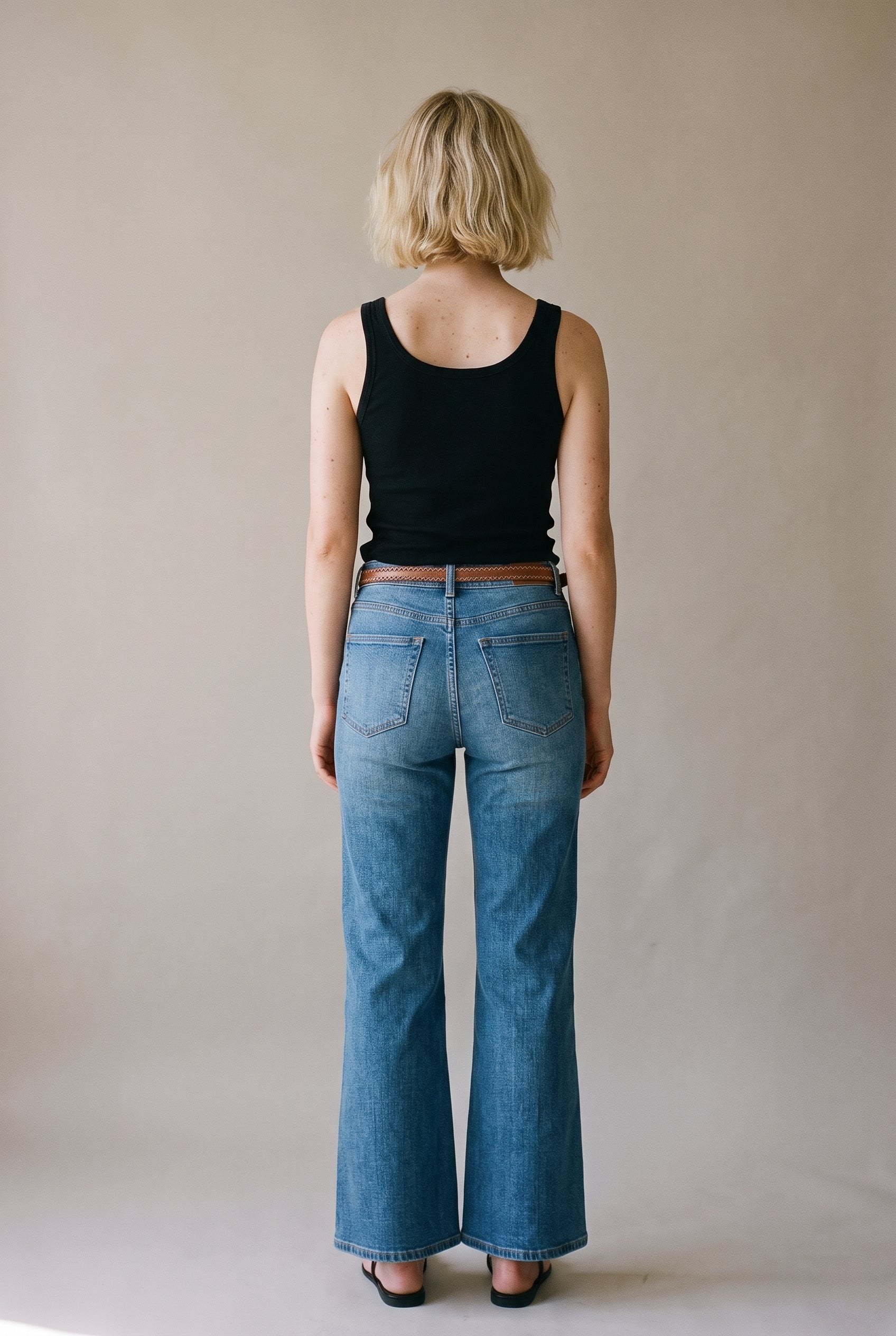 Jean évasé bleu denim