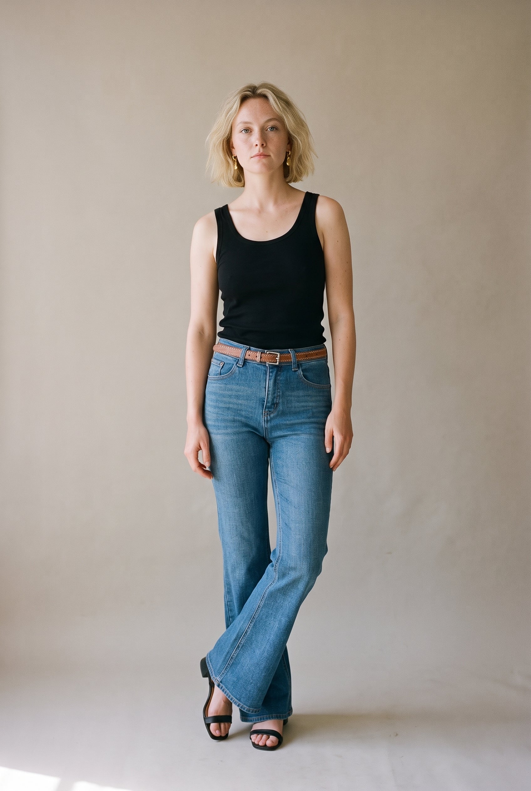 Jean évasé bleu denim