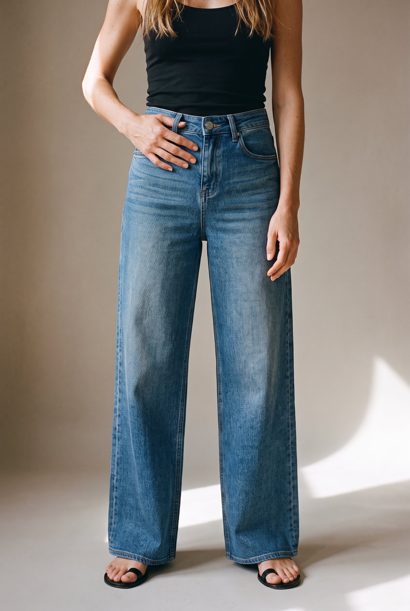 Jean large bleu denim