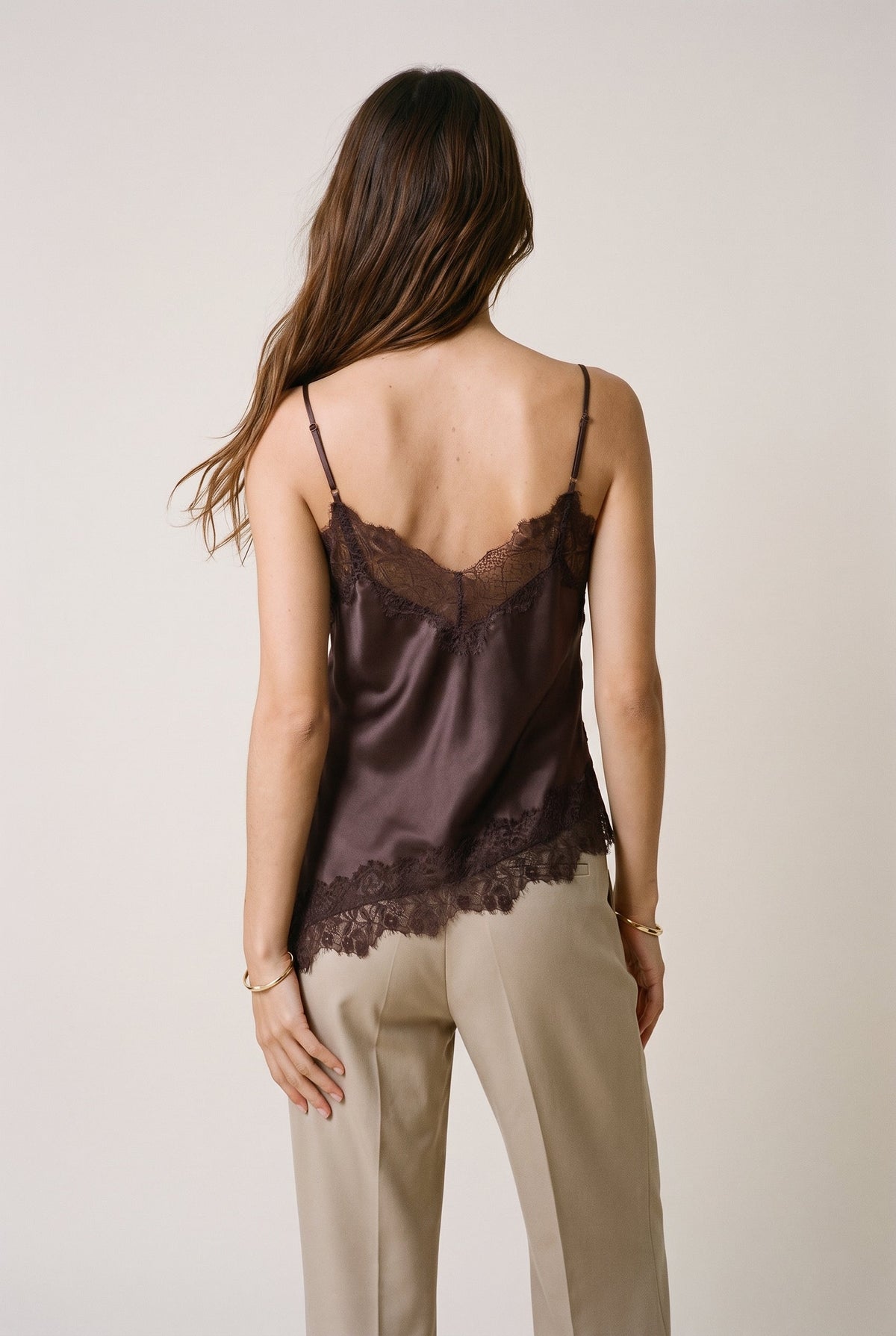 Onlindona Strap Satin Lace Top Wvn Only