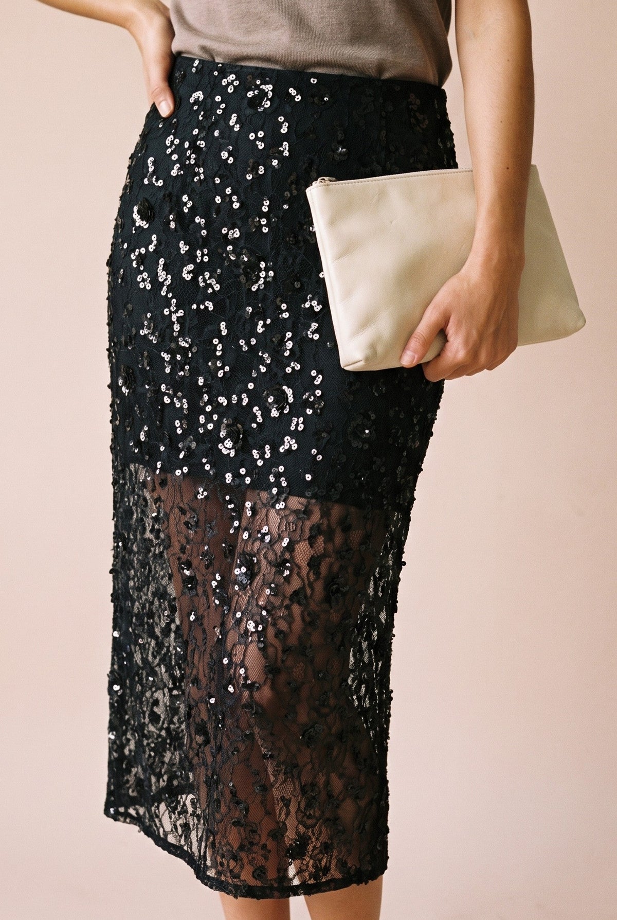Onlcely Sequins Midi Skirt Wvn — 064933