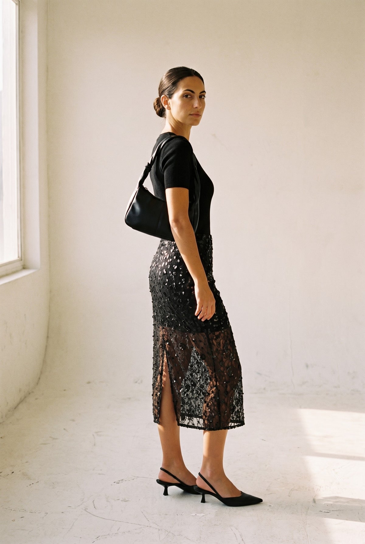 Onlcely Sequins Midi Skirt Wvn — 064933