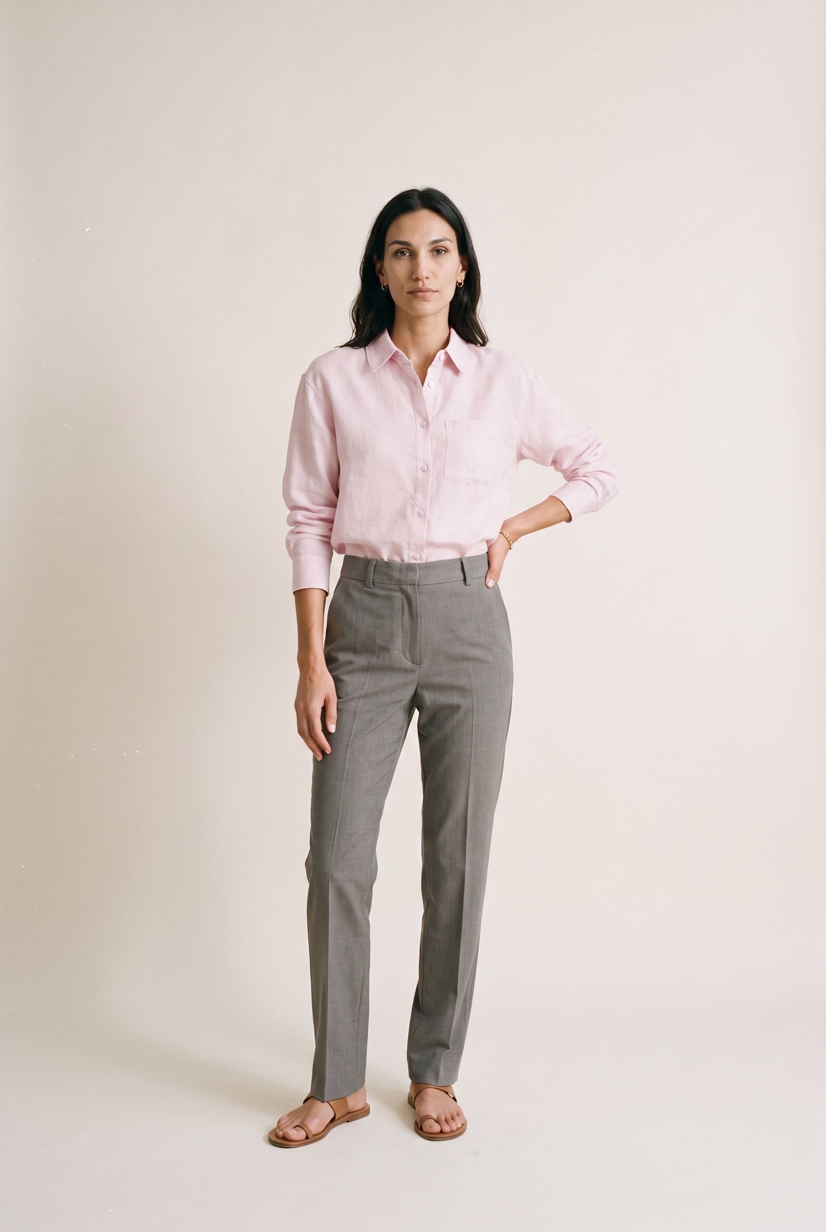 Relaxed Button-Up Shirt Pink