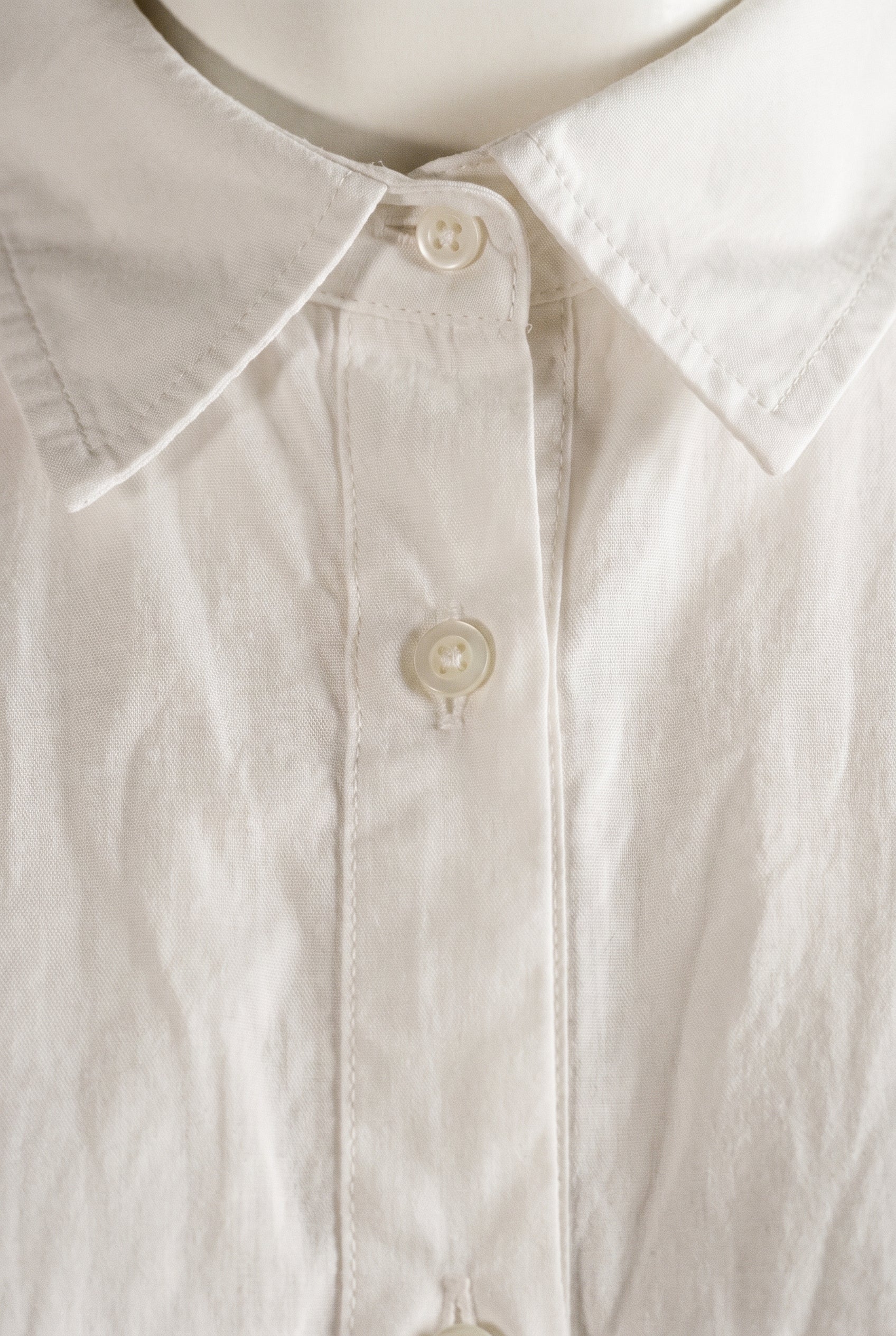 Cropped Short Sleeve Button-Up Shirt
