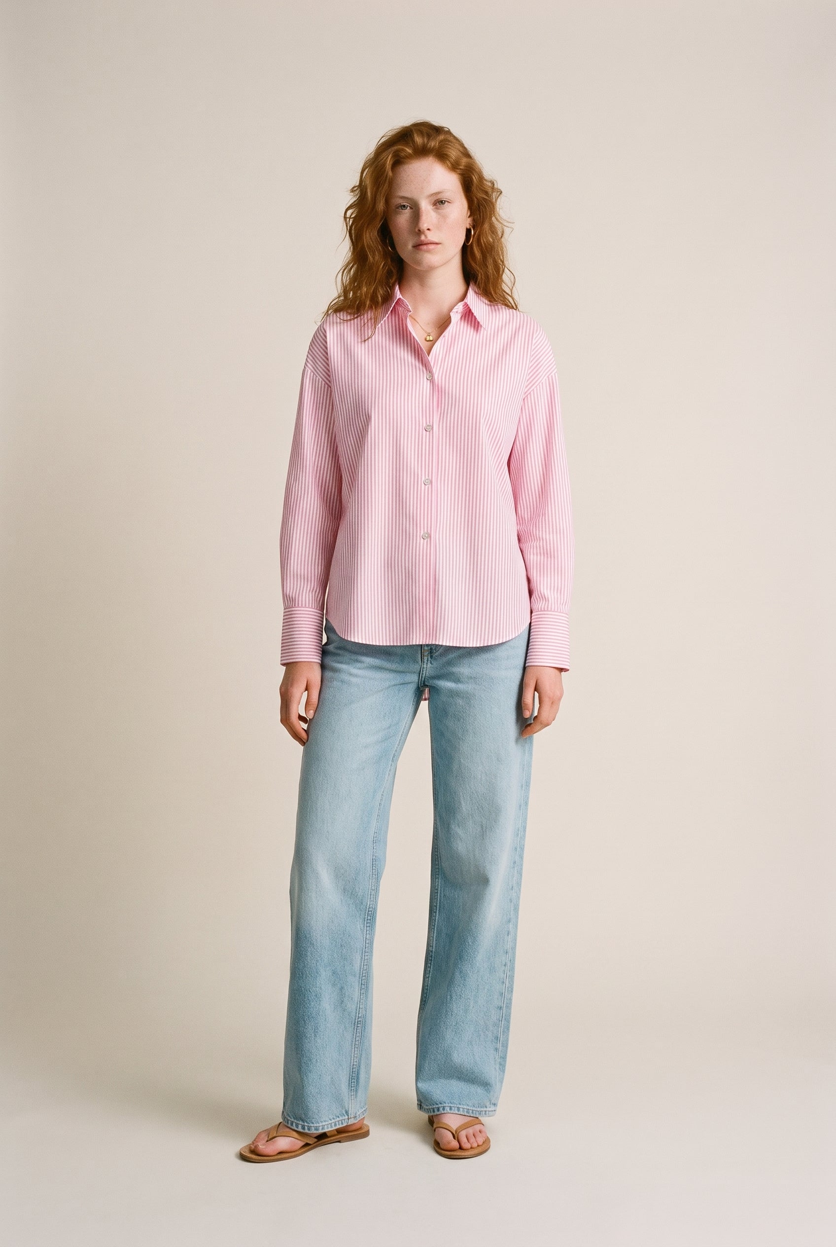 Relaxed Striped Button-Up Shirt