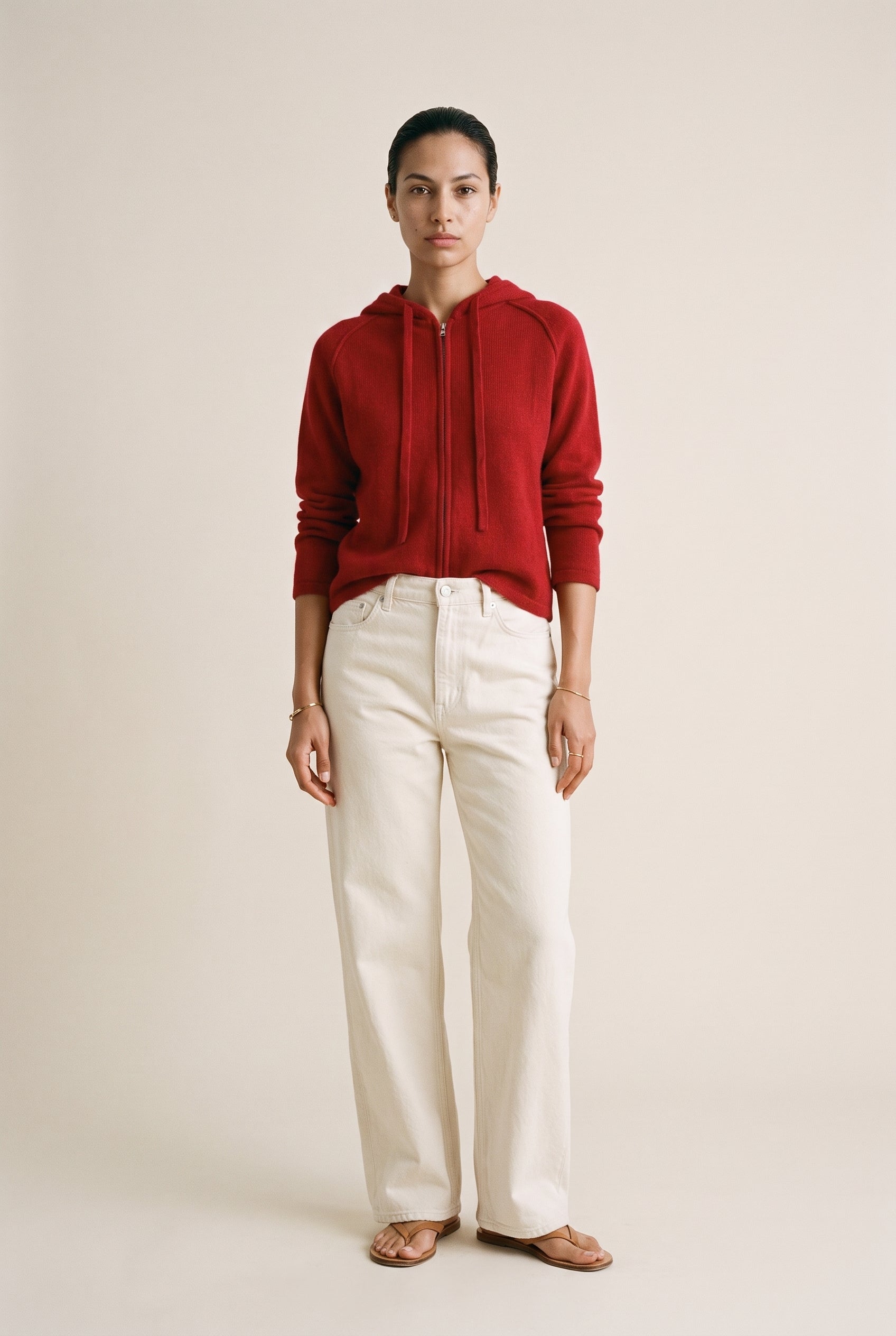 Haidelyn Waffle Zip Up Hoodie