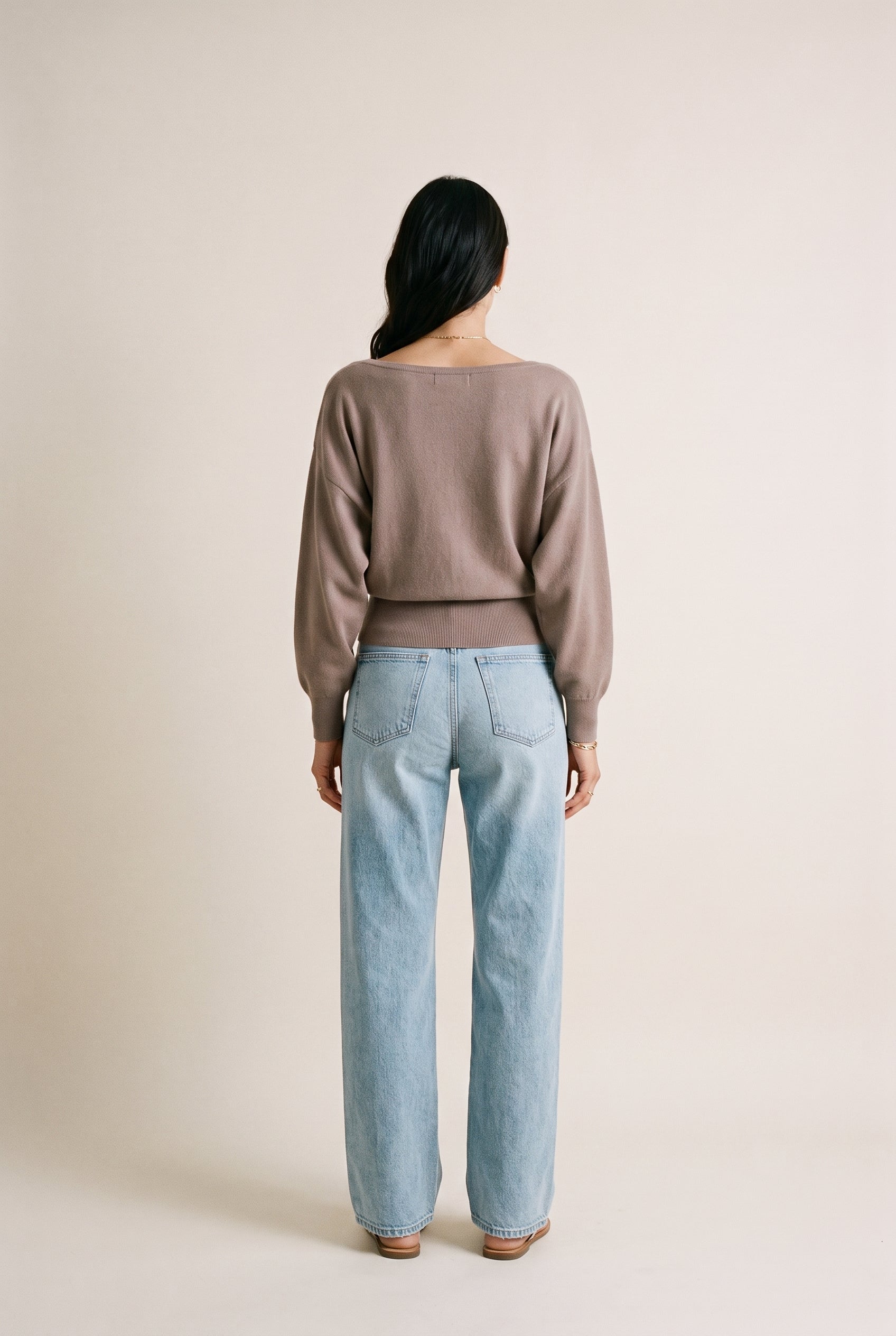 Cropped Funnel Neck Sweater