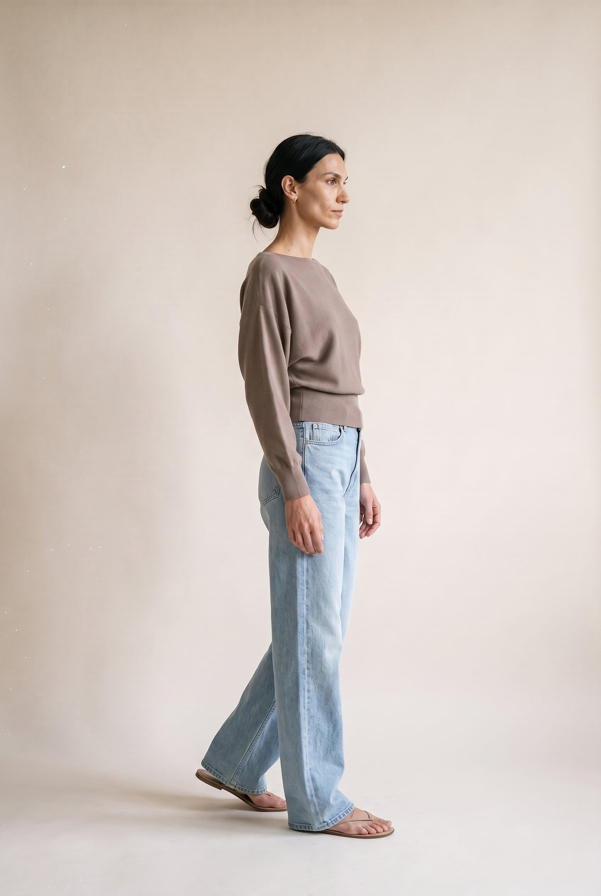 Cropped Funnel Neck Sweater
