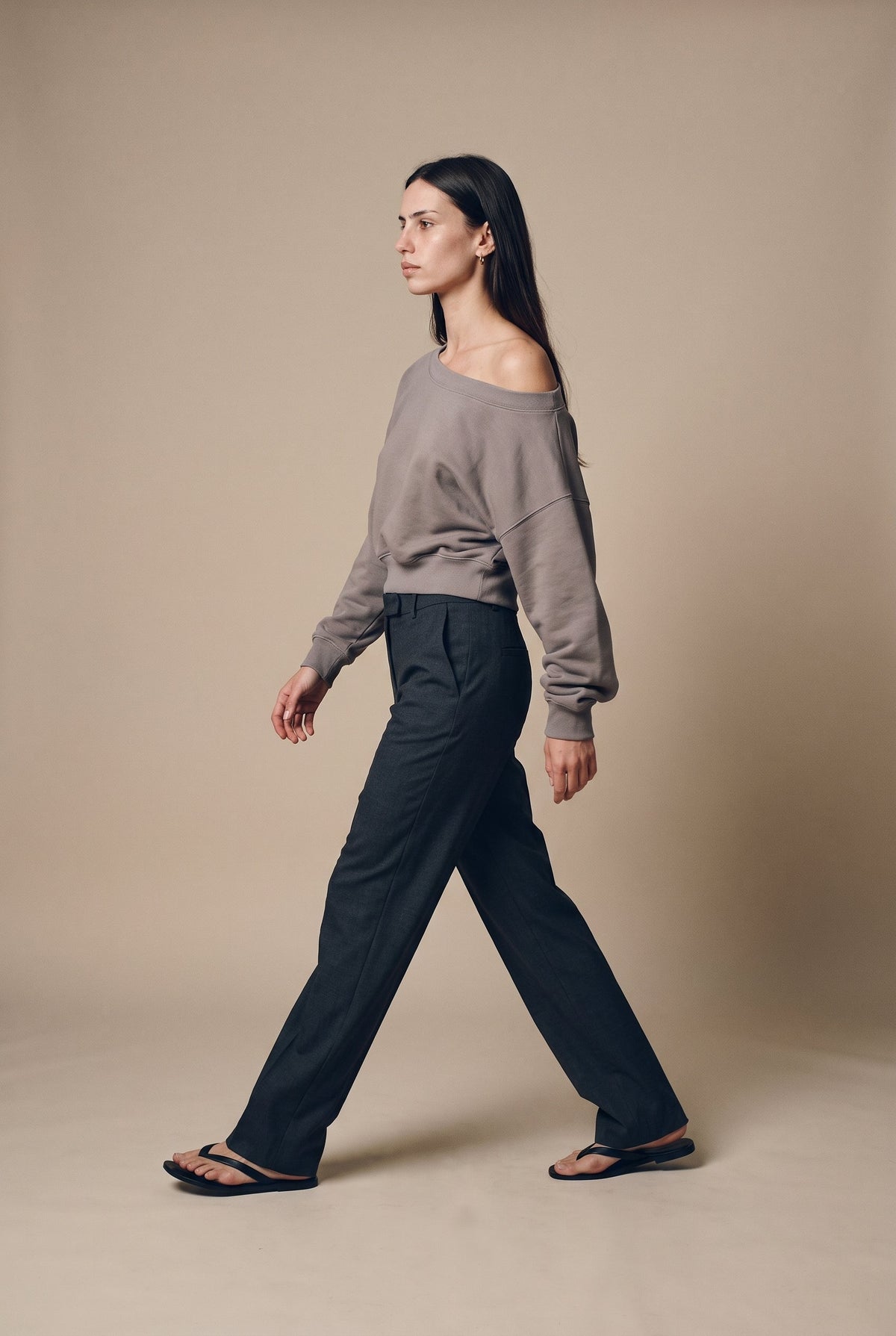 One Shoulder Long Sleeve Sweater Slow High