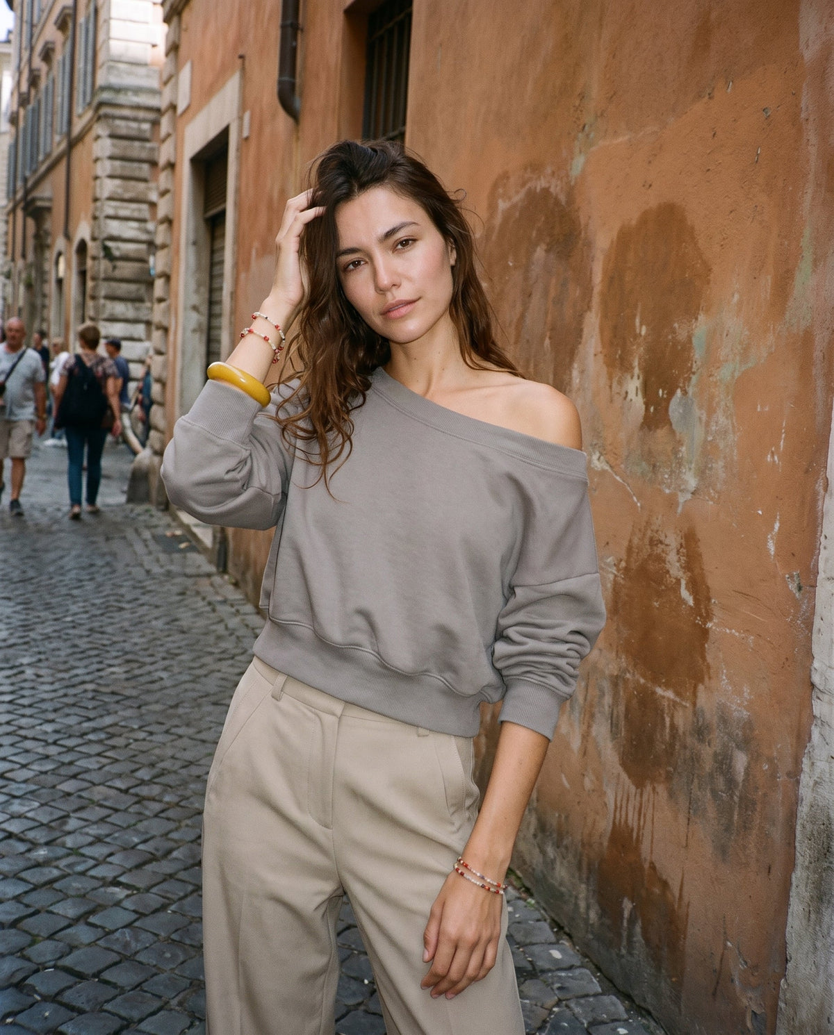 One Shoulder Long Sleeve Sweater Slow High