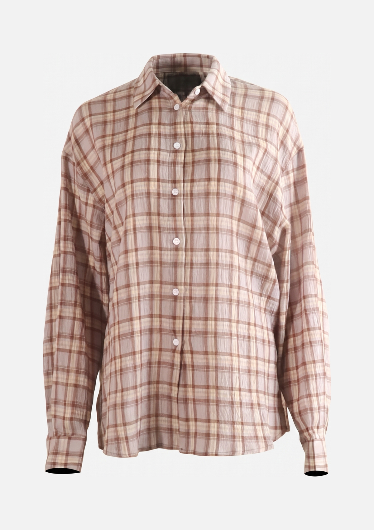 Plaid Ruffle Hem Shirt