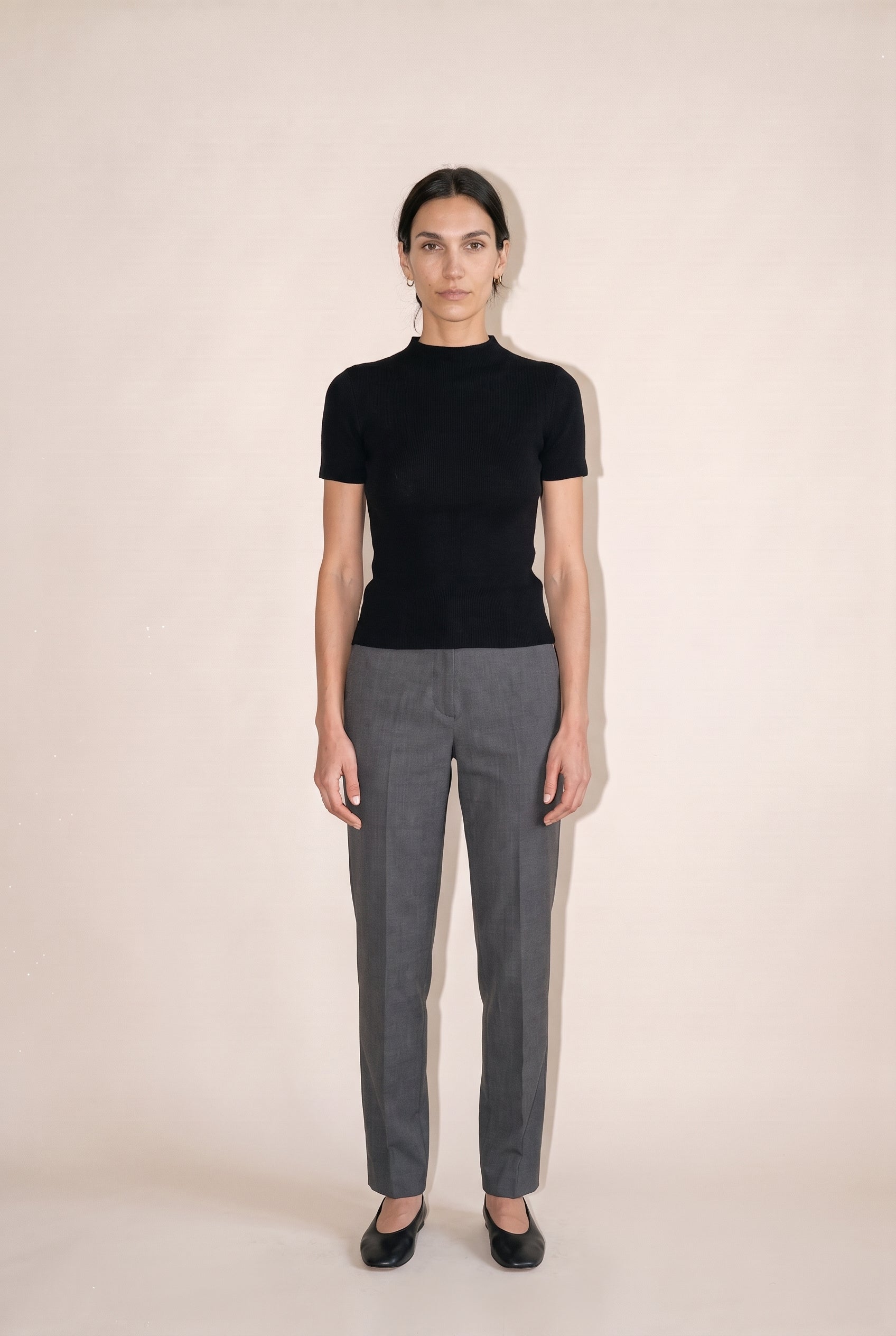 Fitted Mock Neck Top