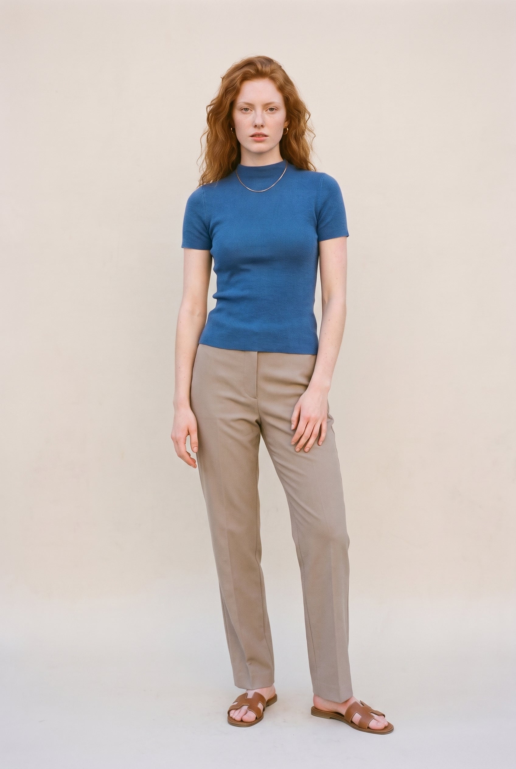 Fitted Mock Neck Top