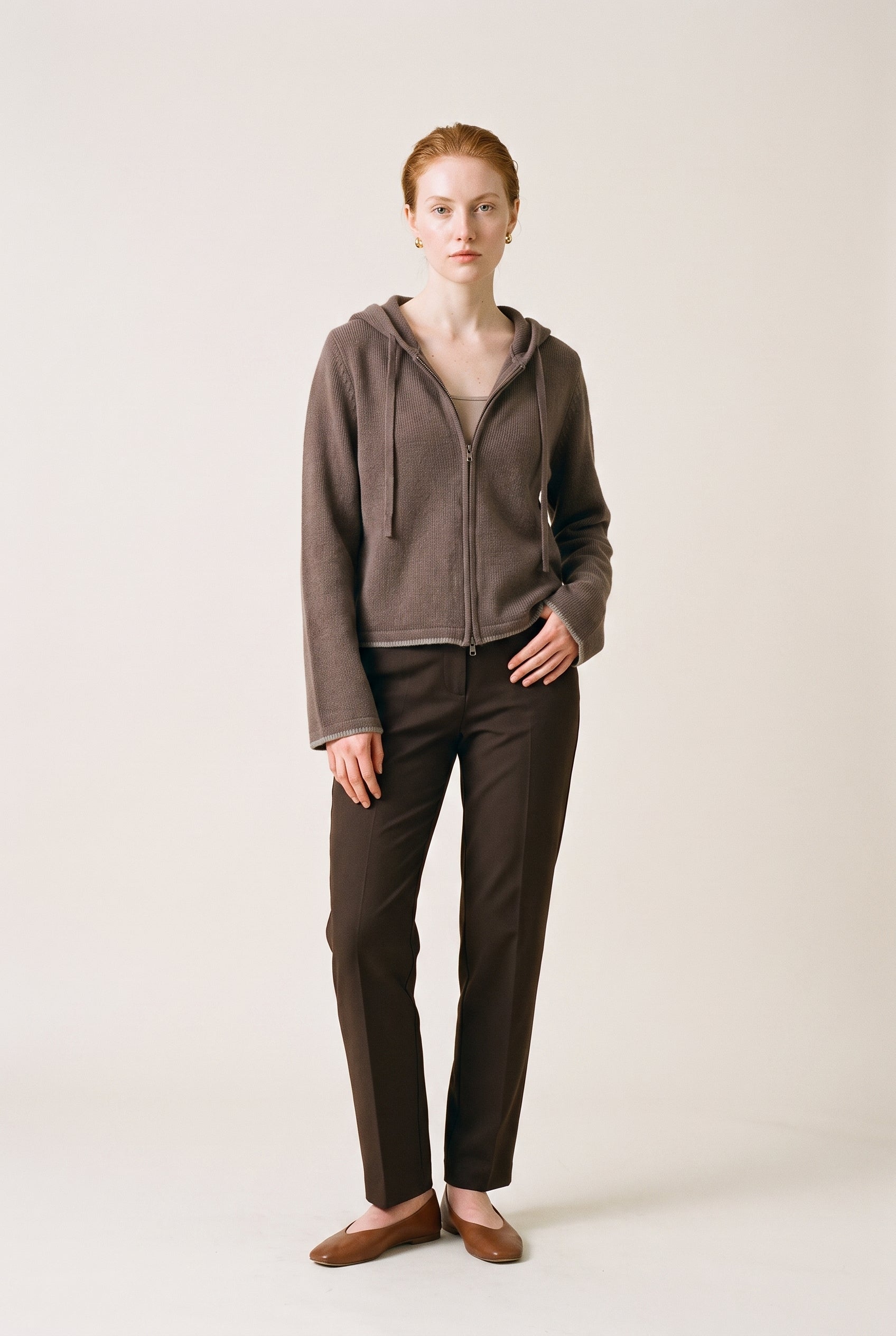 Haidelyn Waffle Zip Up Hoodie