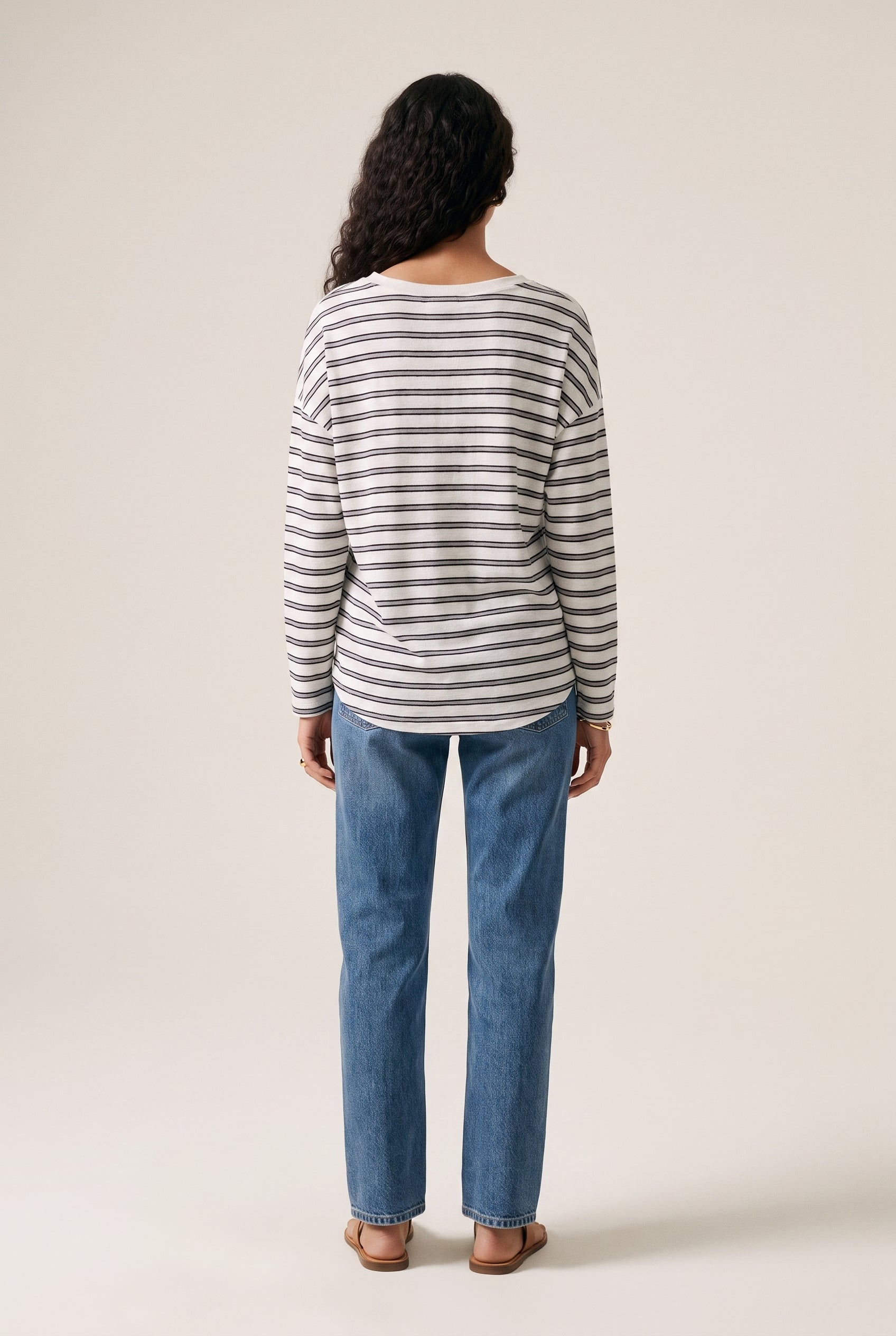 Striped Boat Neck Top