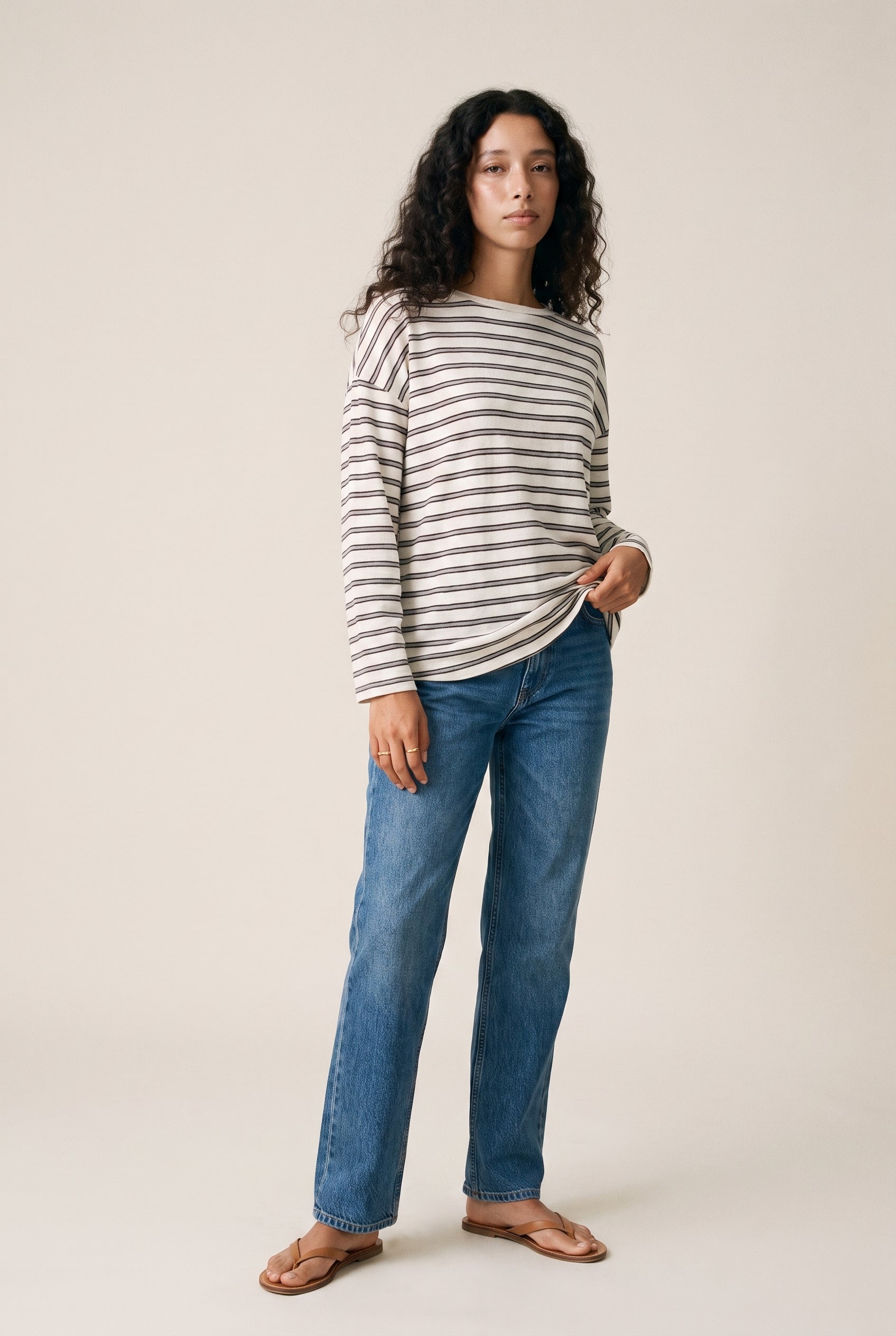 Striped Boat Neck Top
