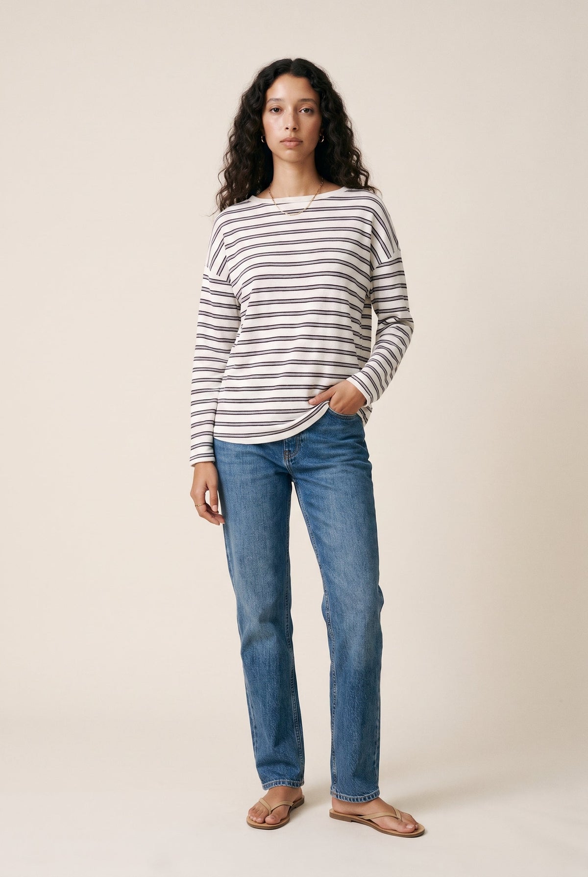 Striped Boat Neck Top ALTAR