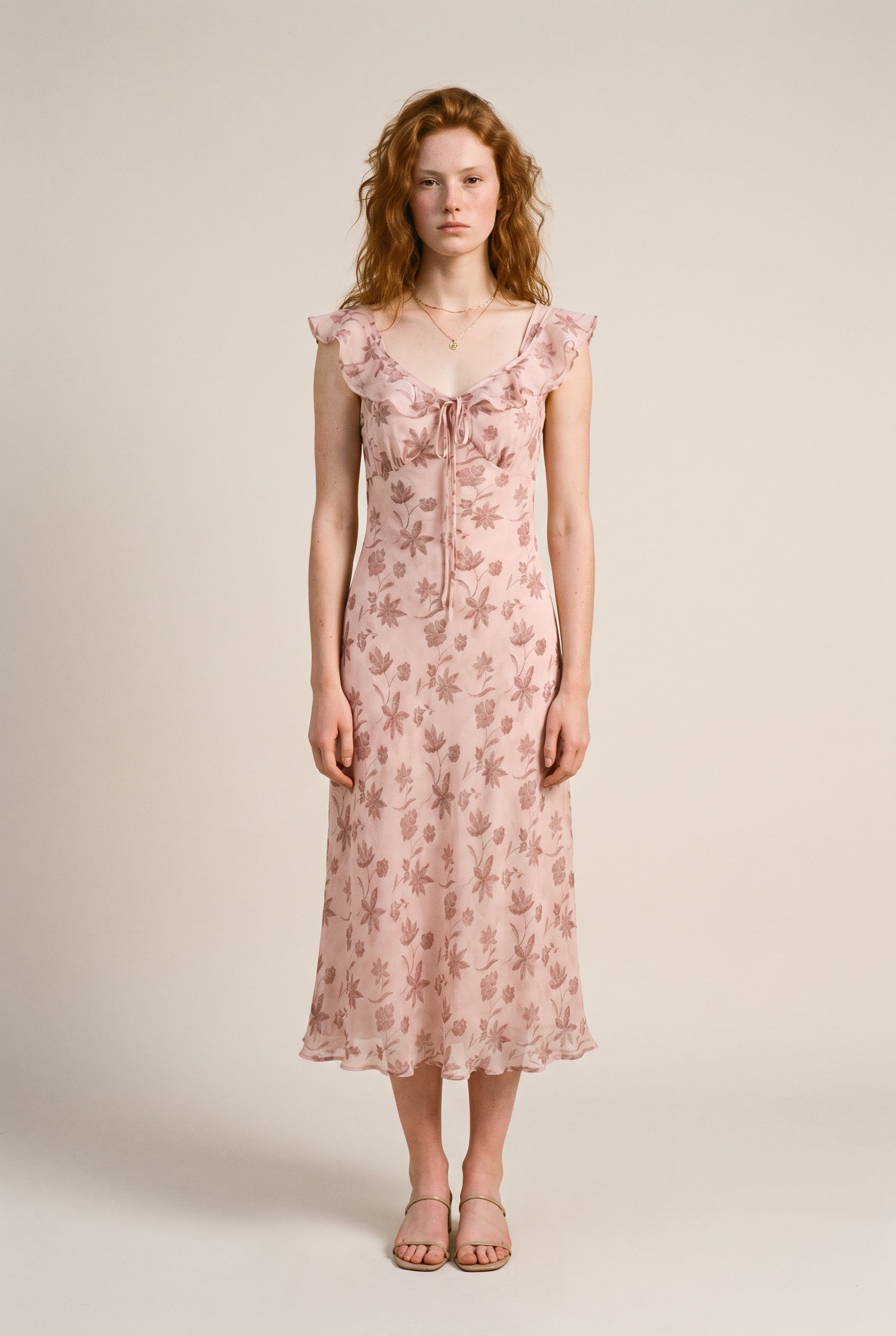 Floral Mesh Maxi Dress