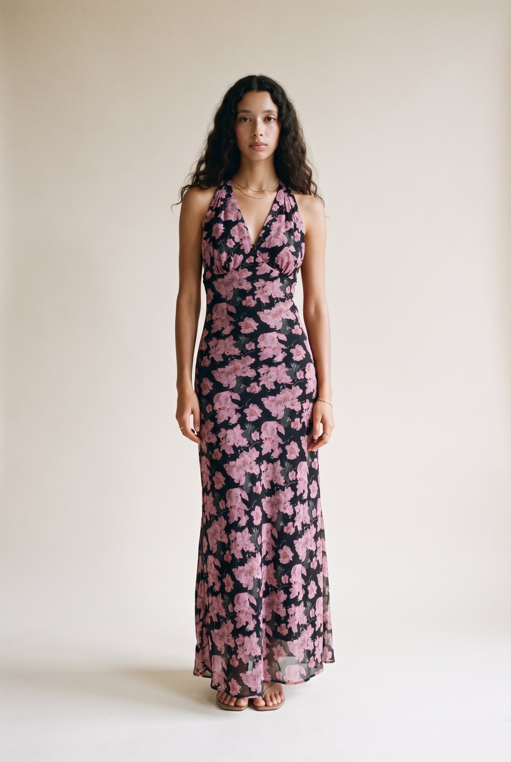 Floral Halter Maxi Dress