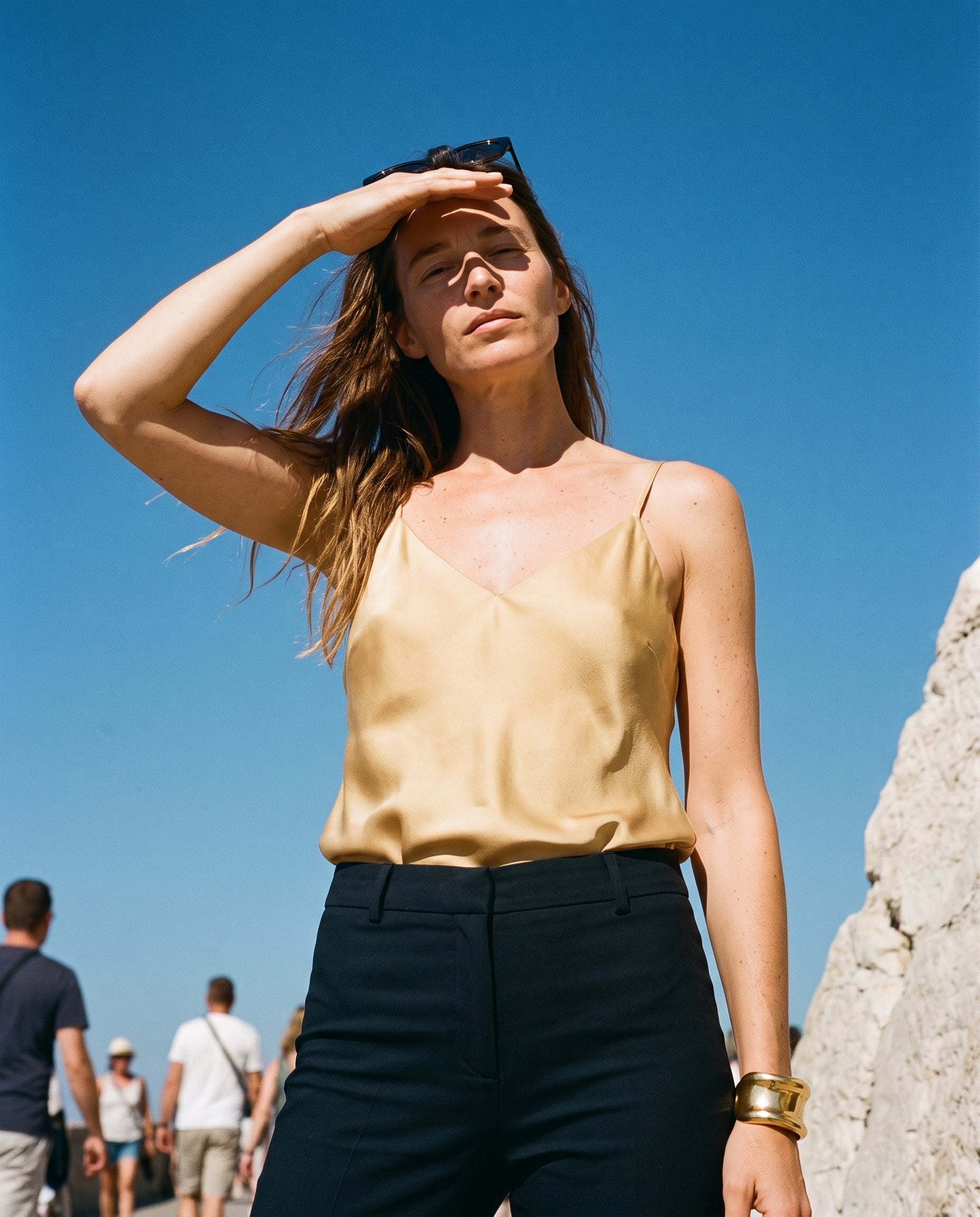 Adjustable Strap V Neck Tank Top Mustard Seed