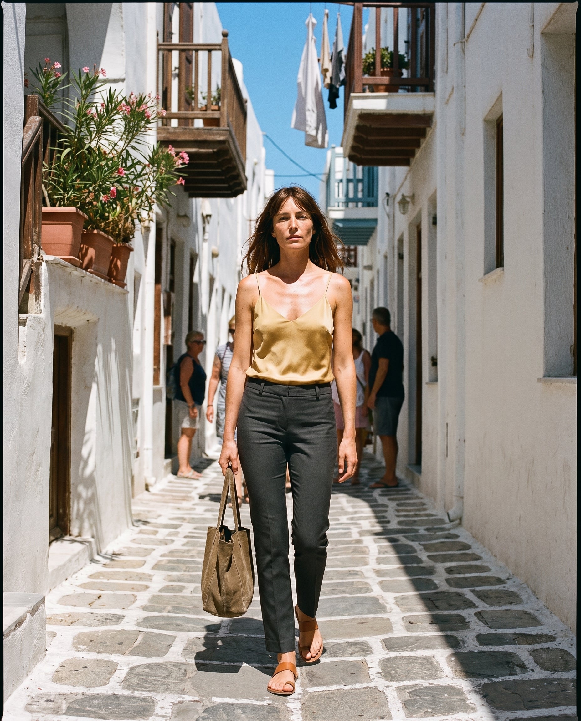 Adjustable Strap V Neck Tank Top Mustard Seed