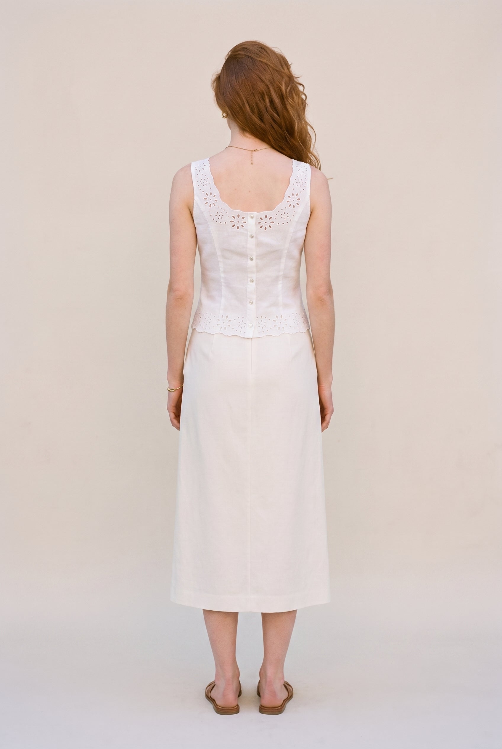 Eyelet Sleeveless Top