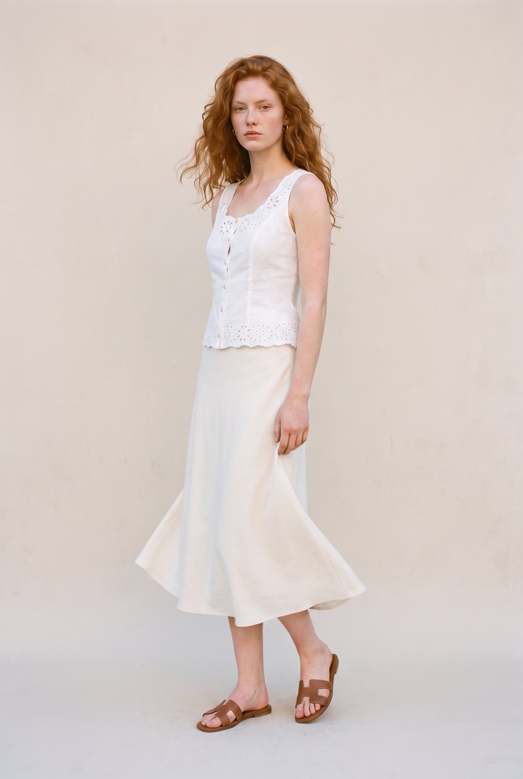 Eyelet Sleeveless Top