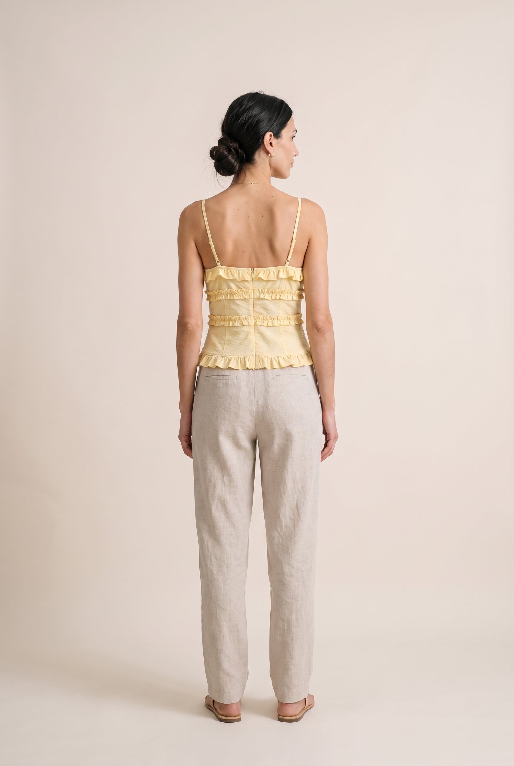 Ruffle Cami Top Butter