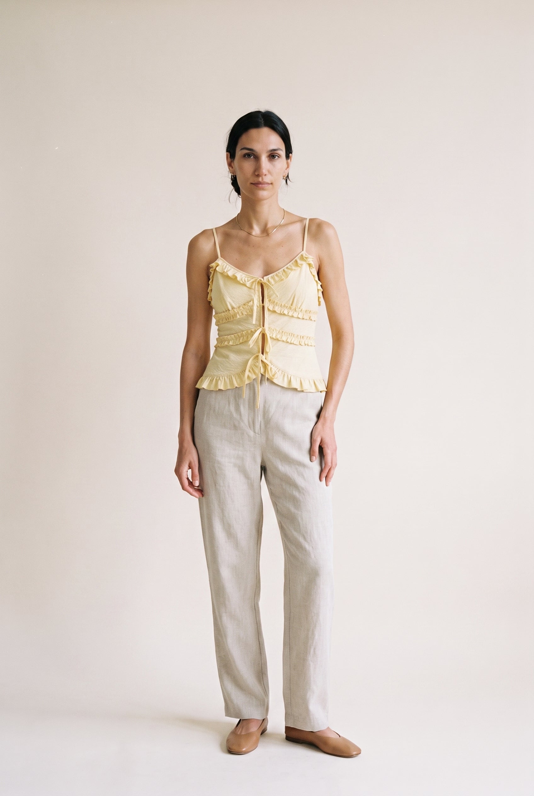 Ruffle Cami Top Butter