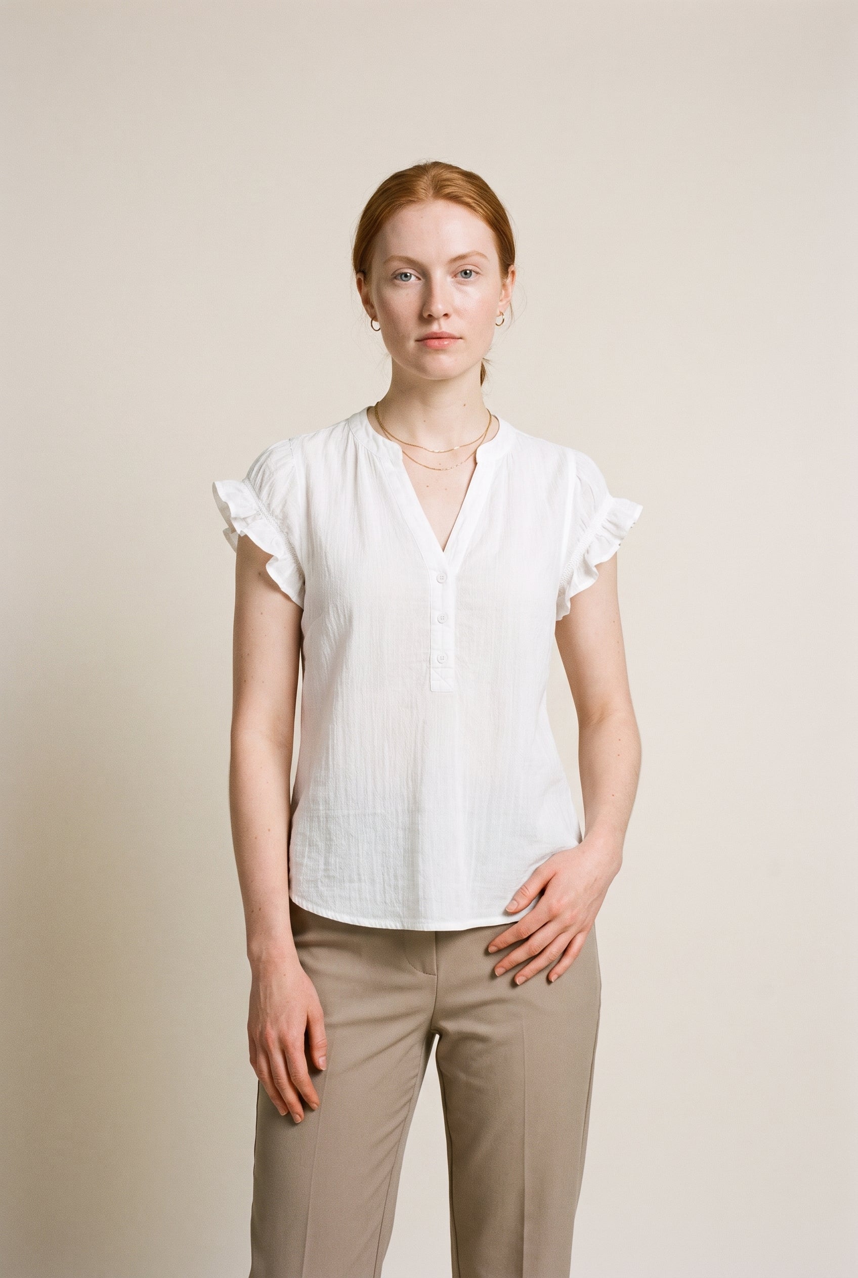 Cotton Tank Top With Embroidery