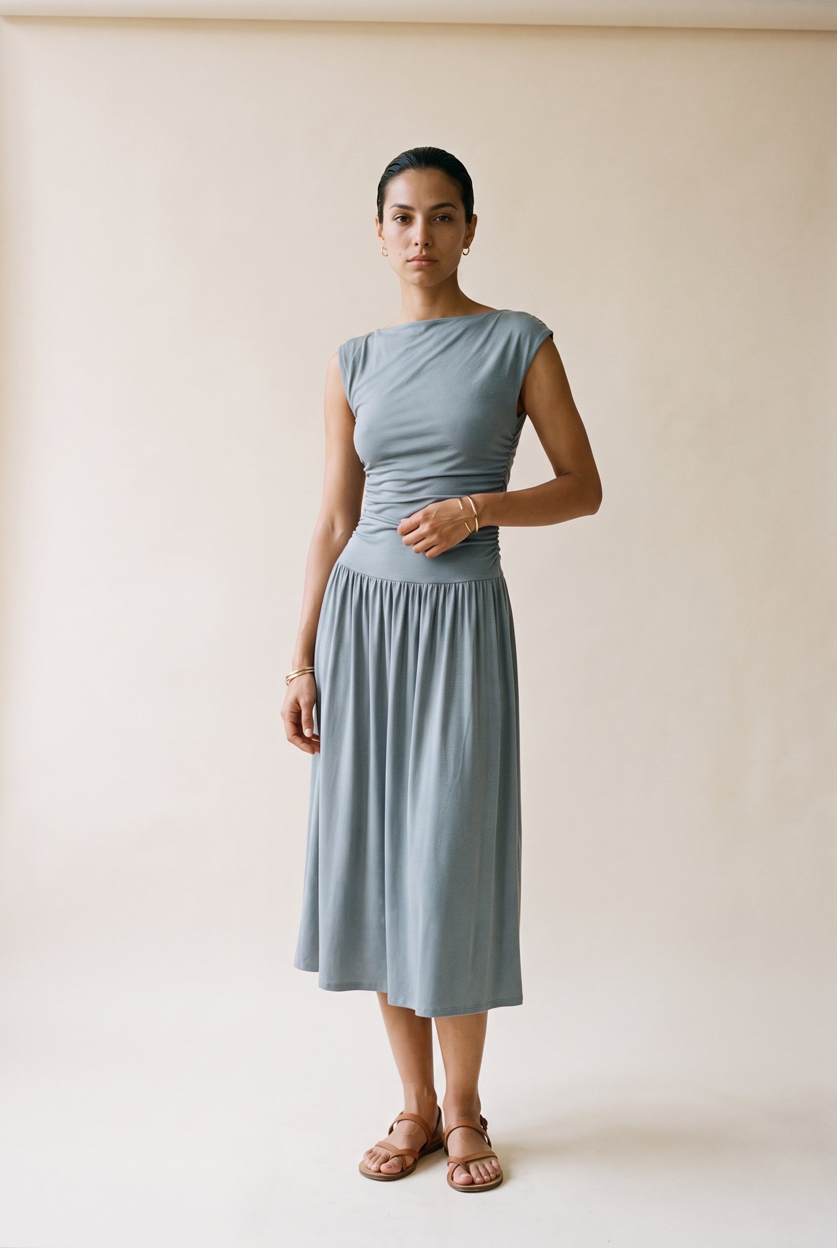 The Madilyn Dress Slate Blue
