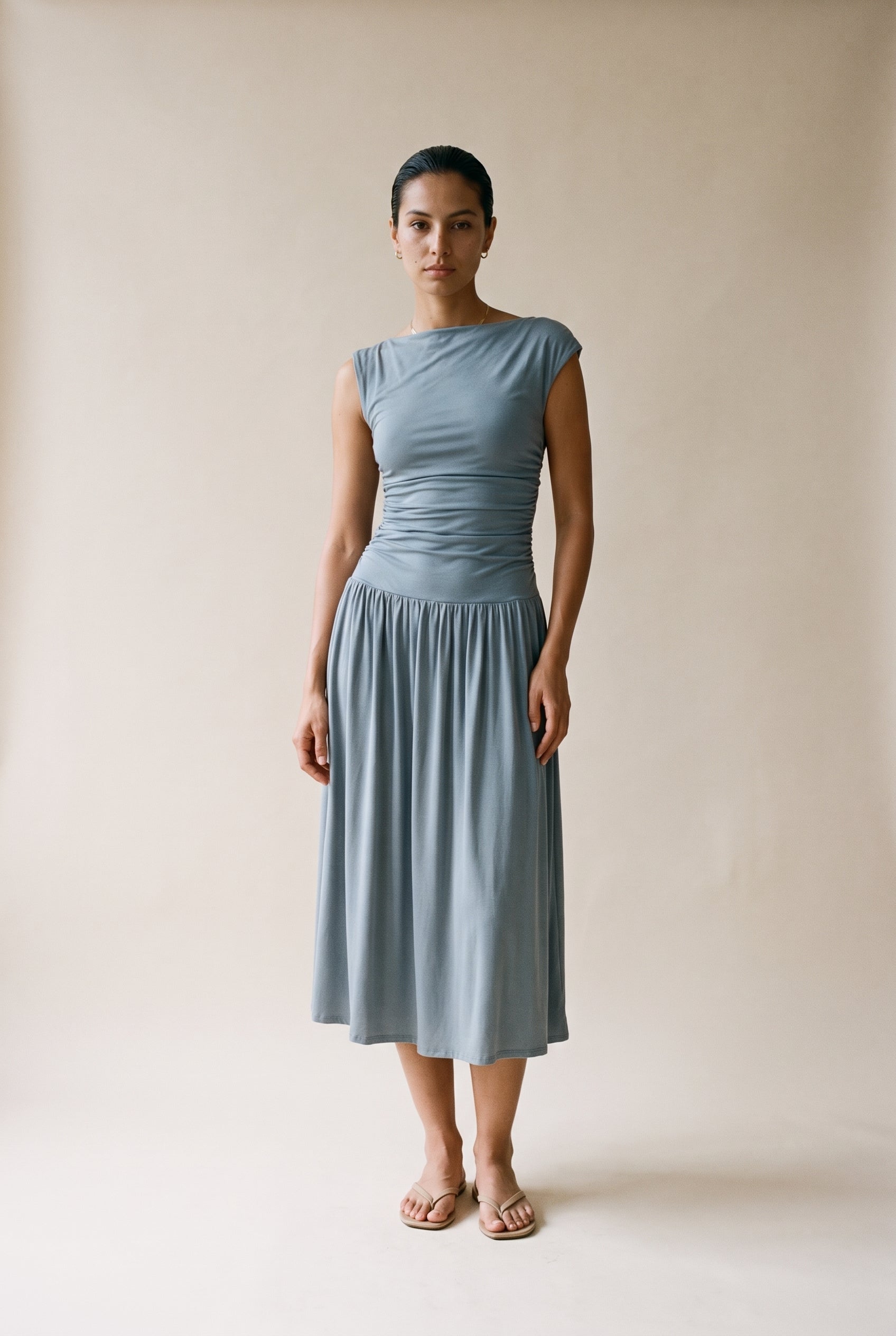 The Madilyn Dress Slate Blue