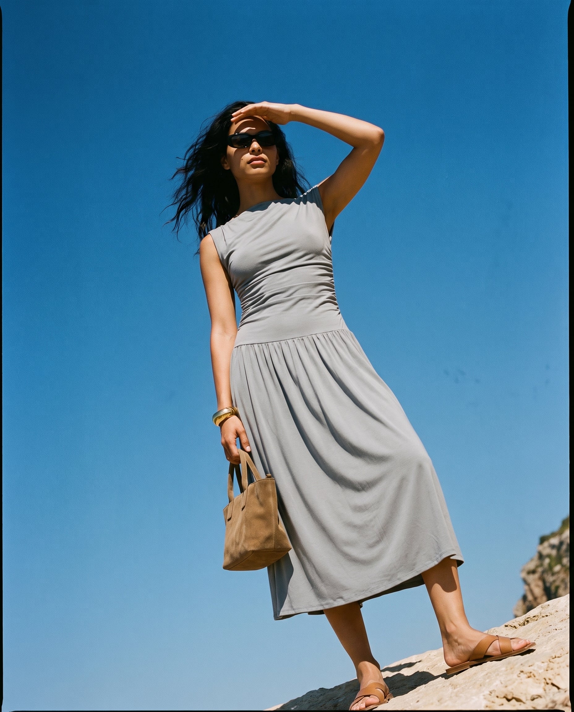 The Madilyn Dress Slate Blue