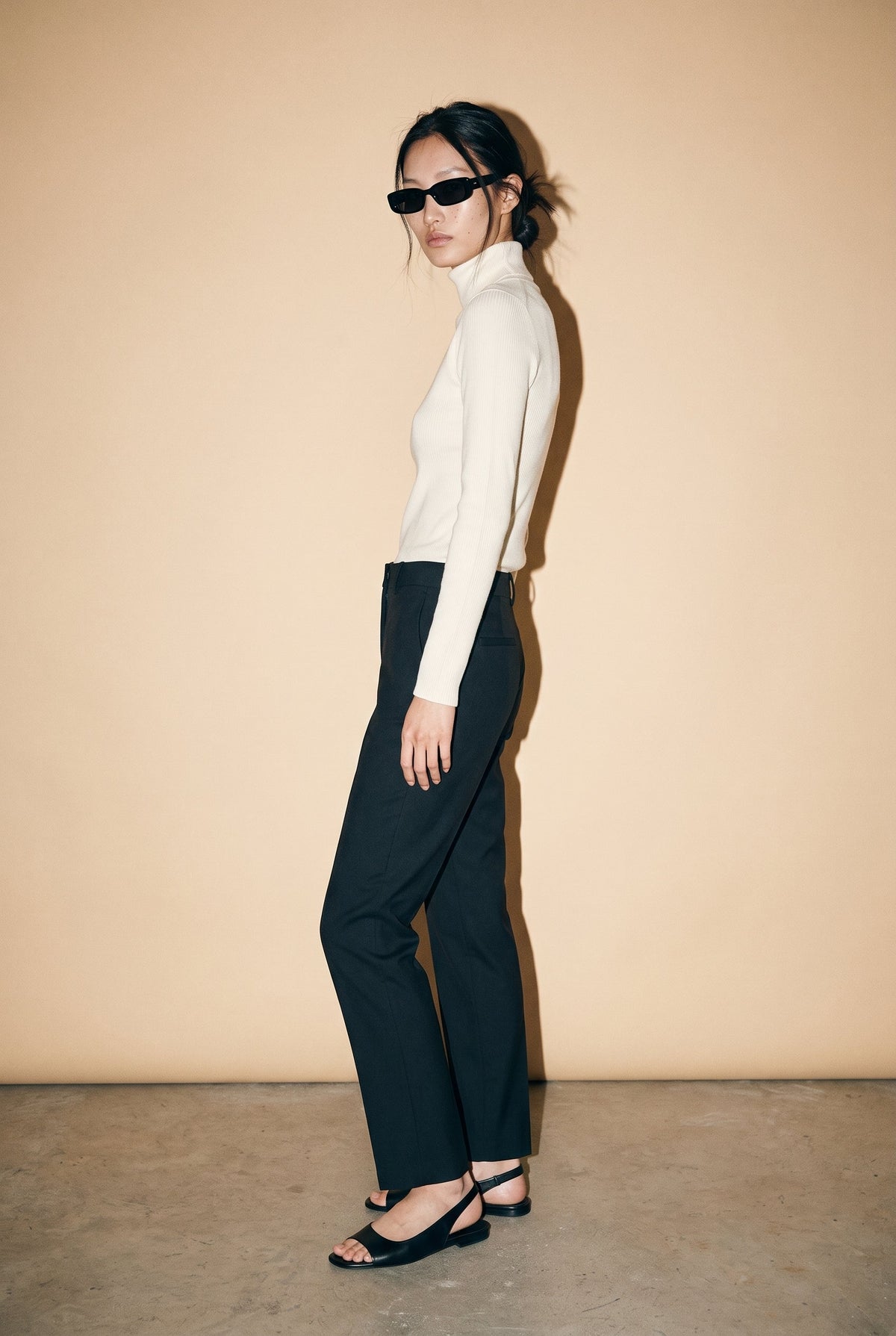 Wool Blend Essential Turtleneck Knit Top audrey
