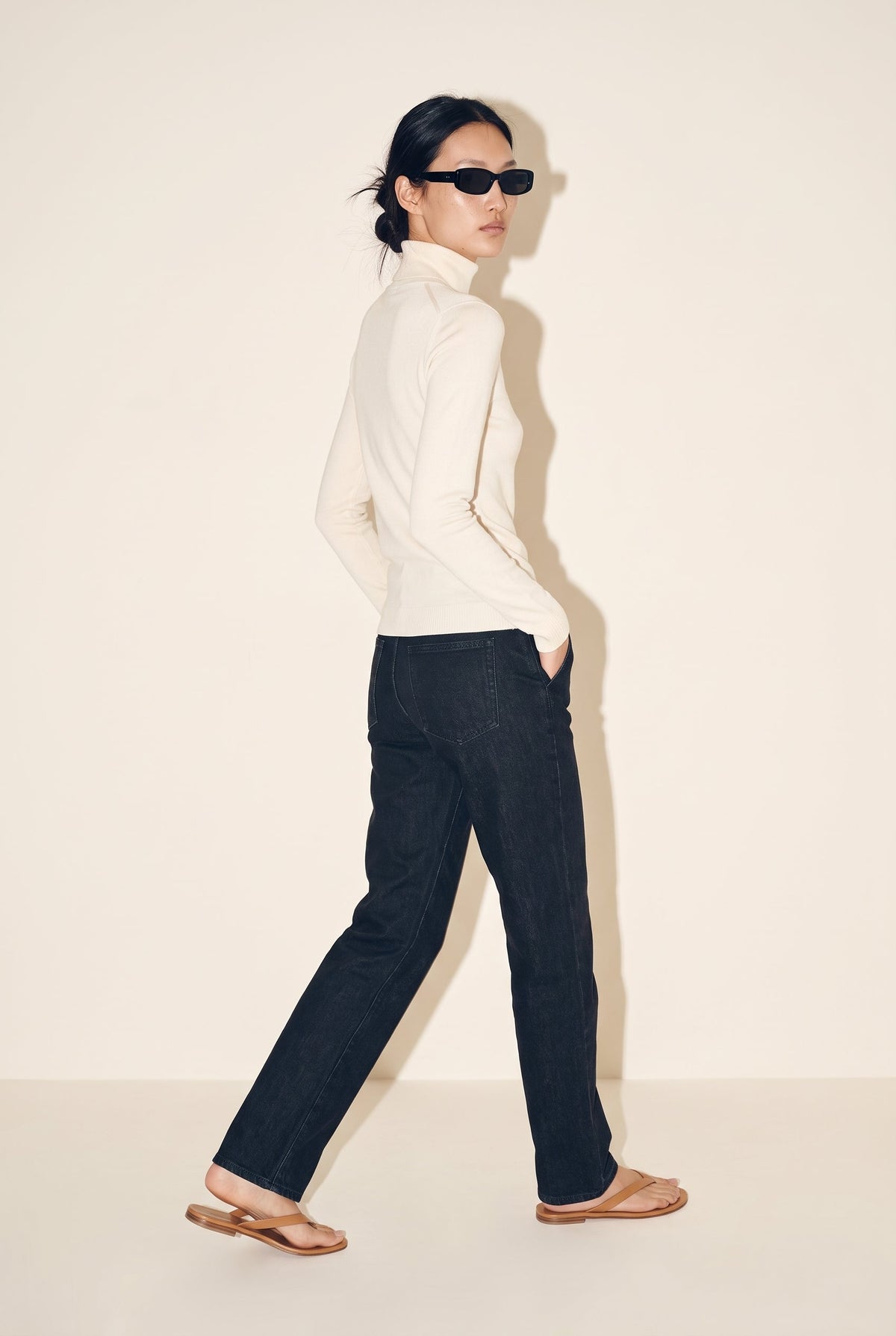Wool Blend Essential Turtleneck Knit Top audrey