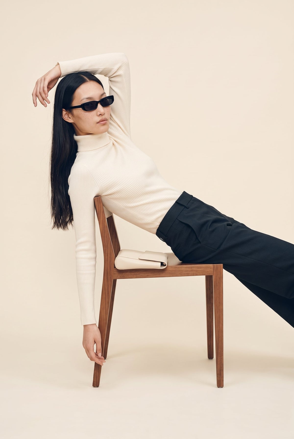 Wool Blend Essential Turtleneck Knit Top audrey